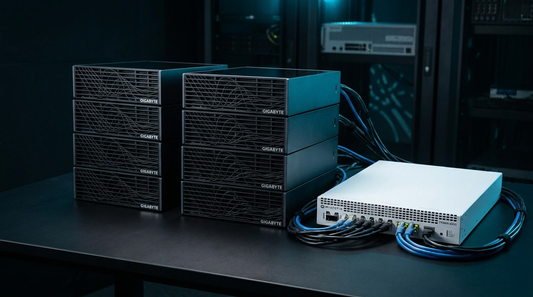 NVIDIA GB10 8-node AI compute cluster with high-speed networking