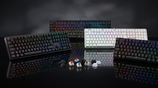Cherry mechanical keyboards with RGB lighting and mechanical switches