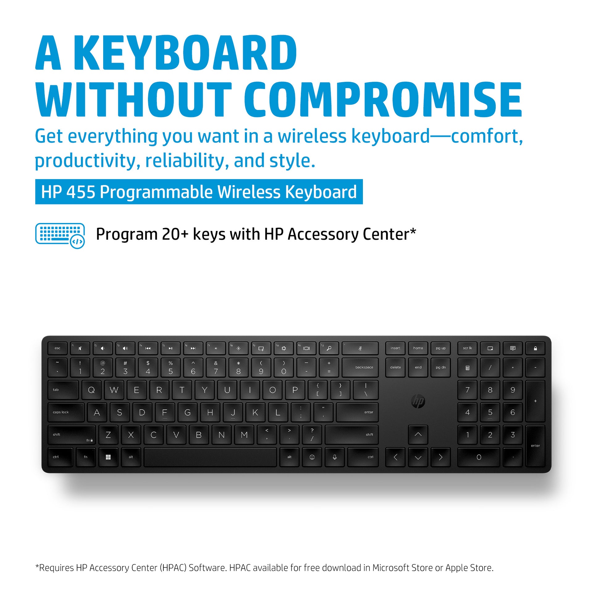HP 455 Wireless Keyboard with Programmable Keys and Long Battery Life - Image 6