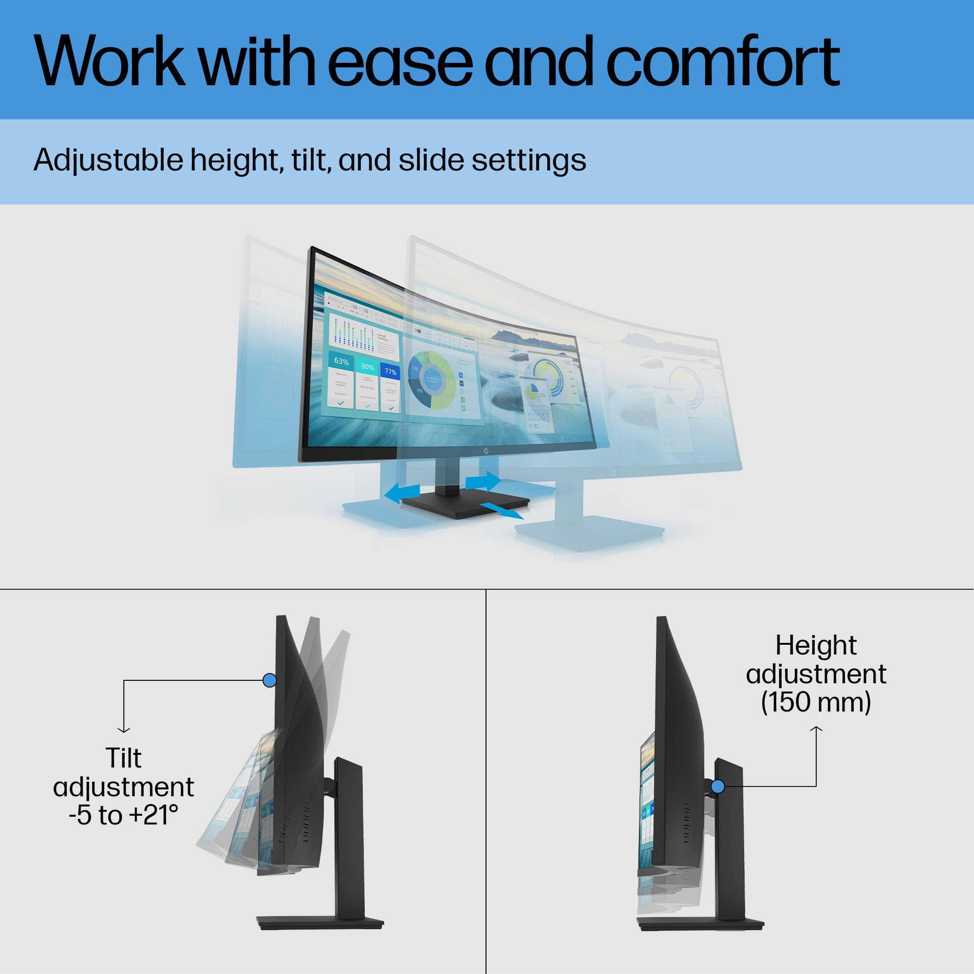 HP P34hc G4 34" WQHD Curved Monitor with USB-C - Image 8