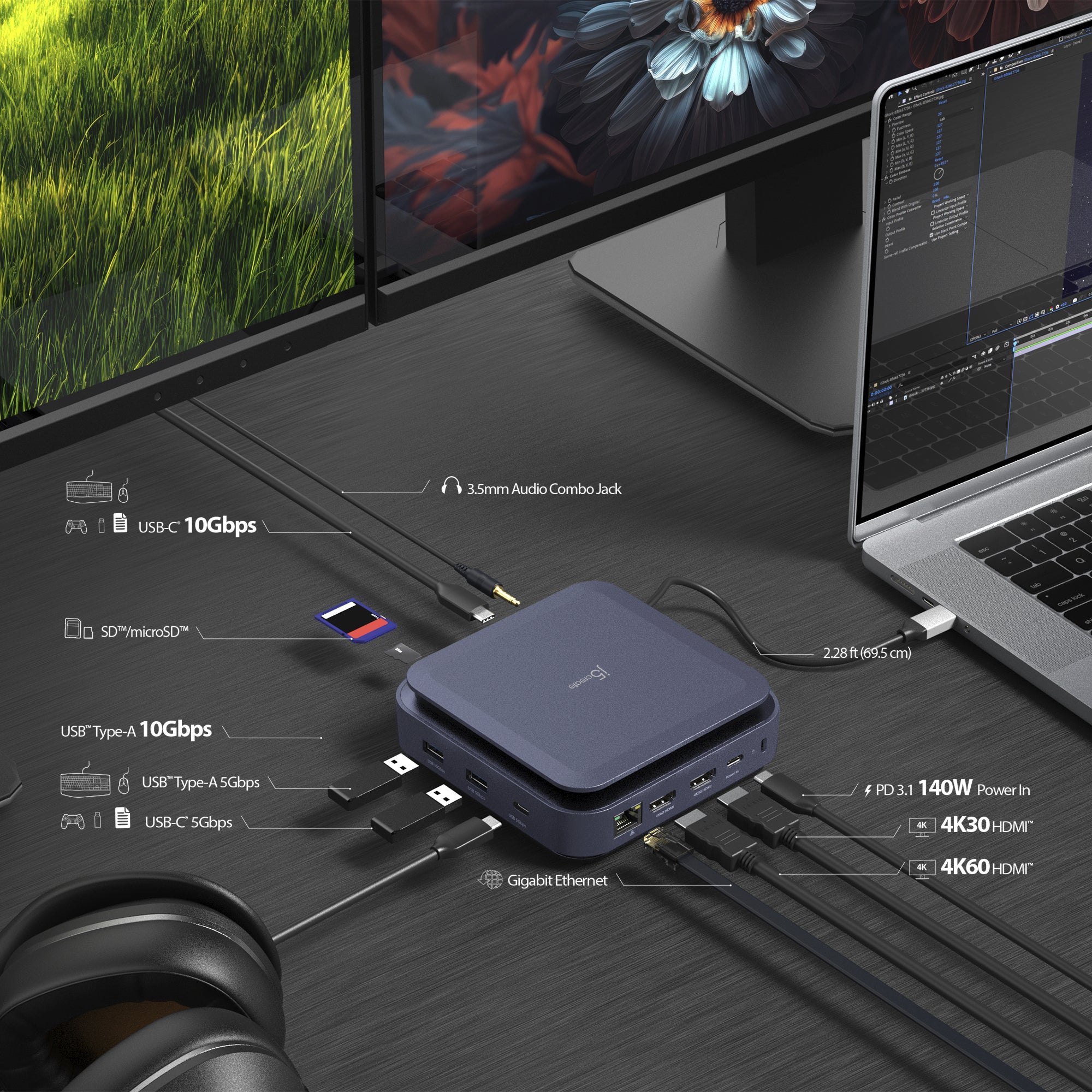 j5create JCD3196 USB-C Dock Dual 4K HDMI - Image 3