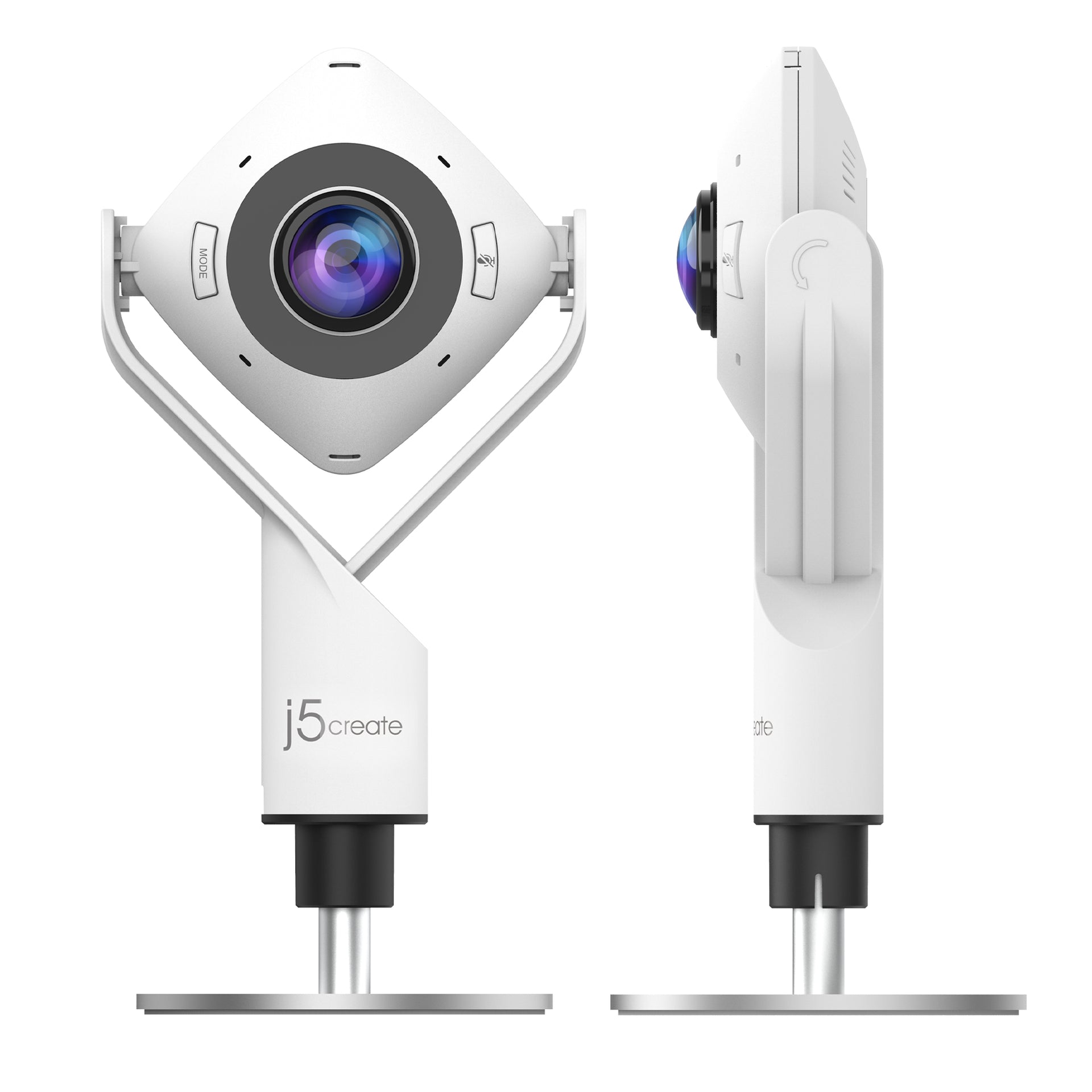 j5create JVCU360 360° All-Around Webcam, 1080p HD, White/Black - Image 3