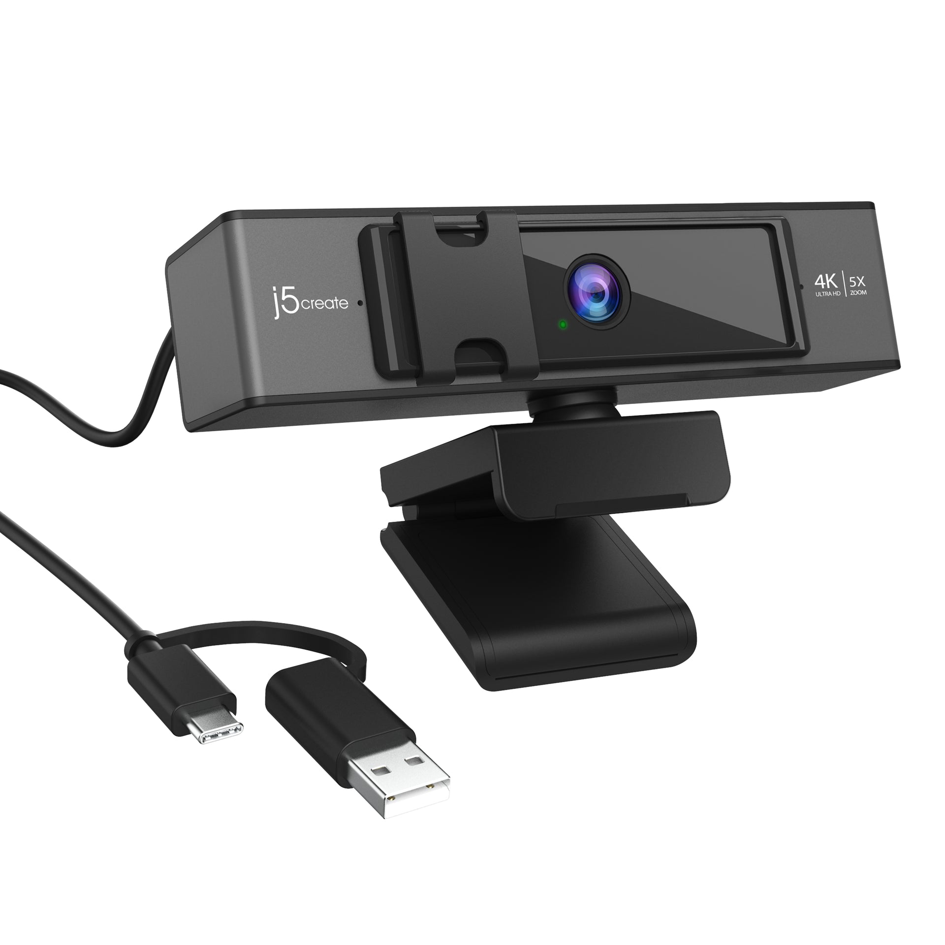 j5create JVCU435 4K Ultra HD Webcam with 5x Zoom and Remote Control - Black/Silver - Image 4
