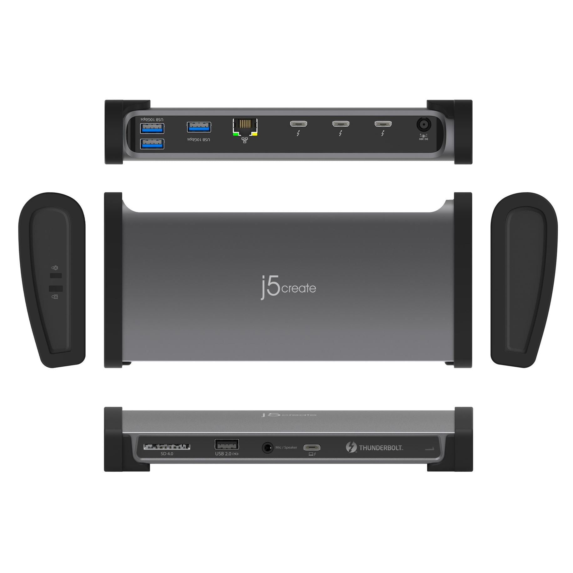 j5create JTD562-FN Wired Thunderbolt 4 Laptop Dock in Grey - Image 6