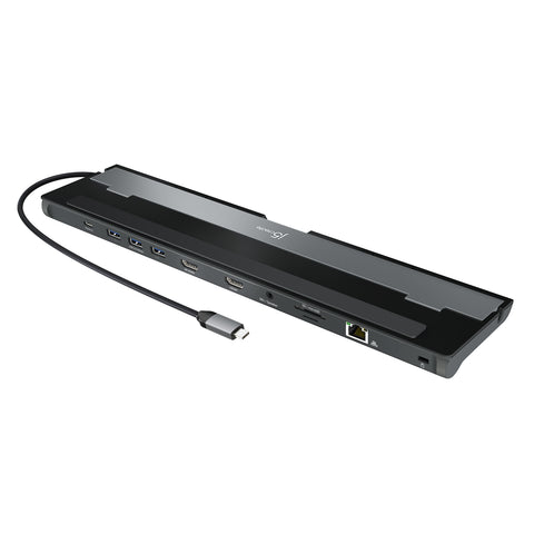 j5create JCD542-N USB-C Dual HDMI Docking Station with 4 USB Ports, Grey &amp; Black