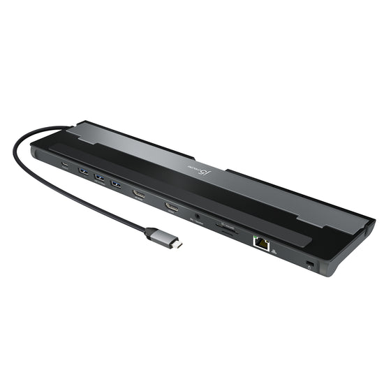 j5create JCD542-N USB-C Dual HDMI Docking Station with 4 USB Ports, Grey &amp; Black
