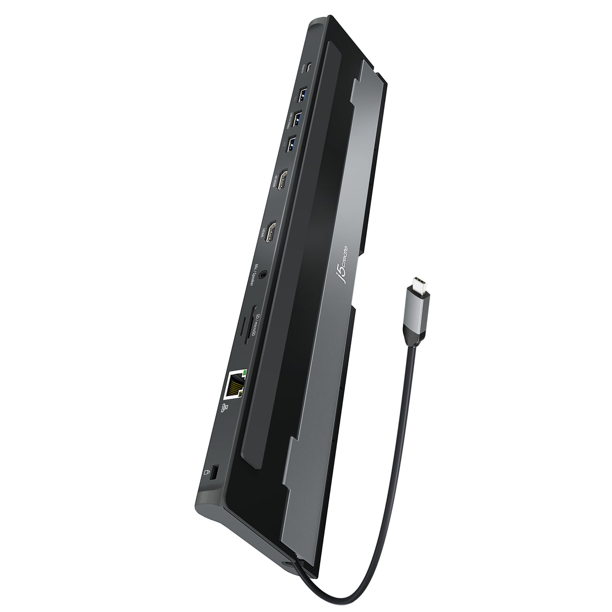 j5create JCD542-N USB-C Dual HDMI Docking Station with 4 USB Ports, Grey &amp; Black - Image 2