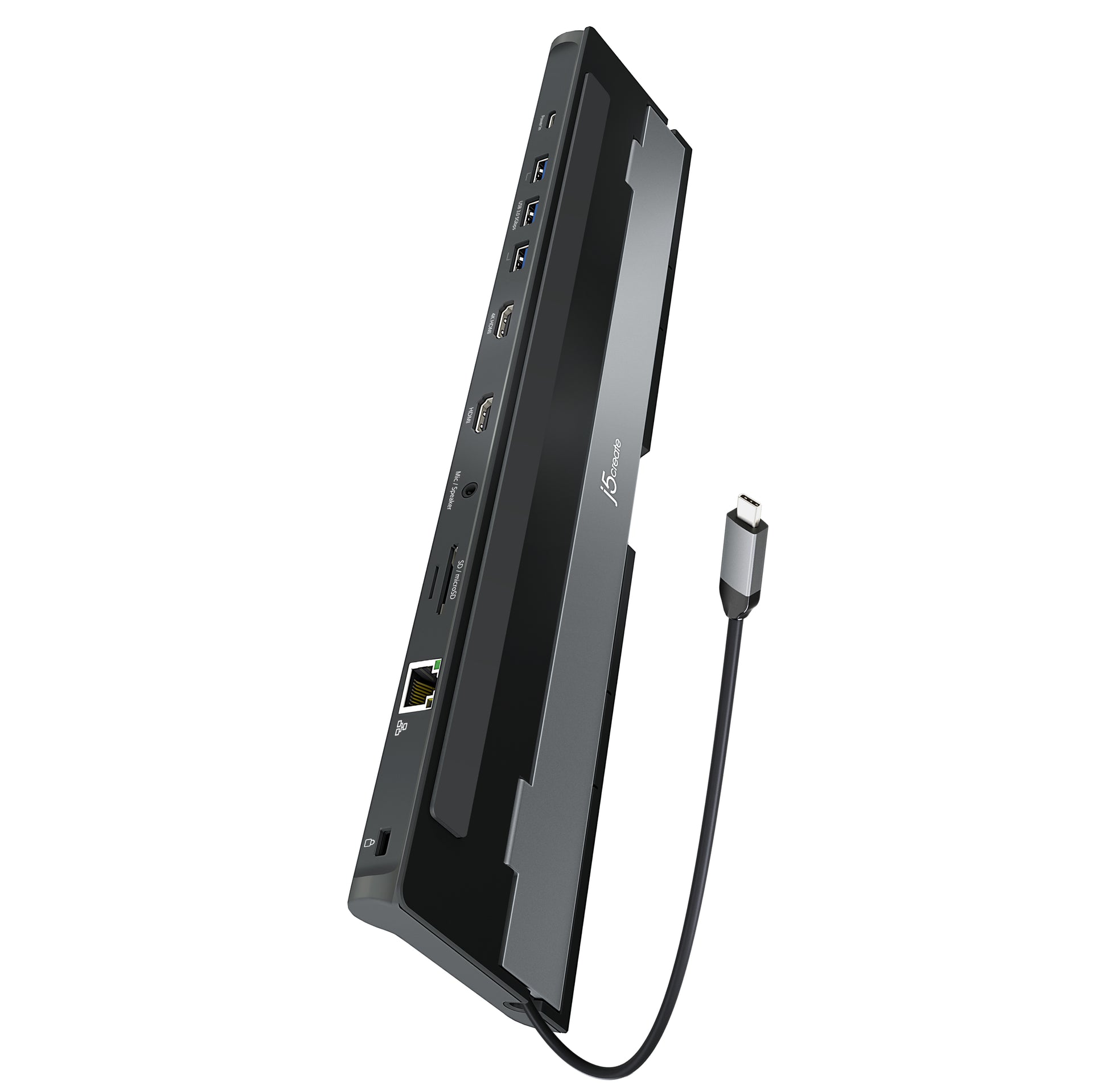 j5create JCD542-N USB-C Dual HDMI Docking Station with 4 USB Ports, Grey &amp; Black - Image 2