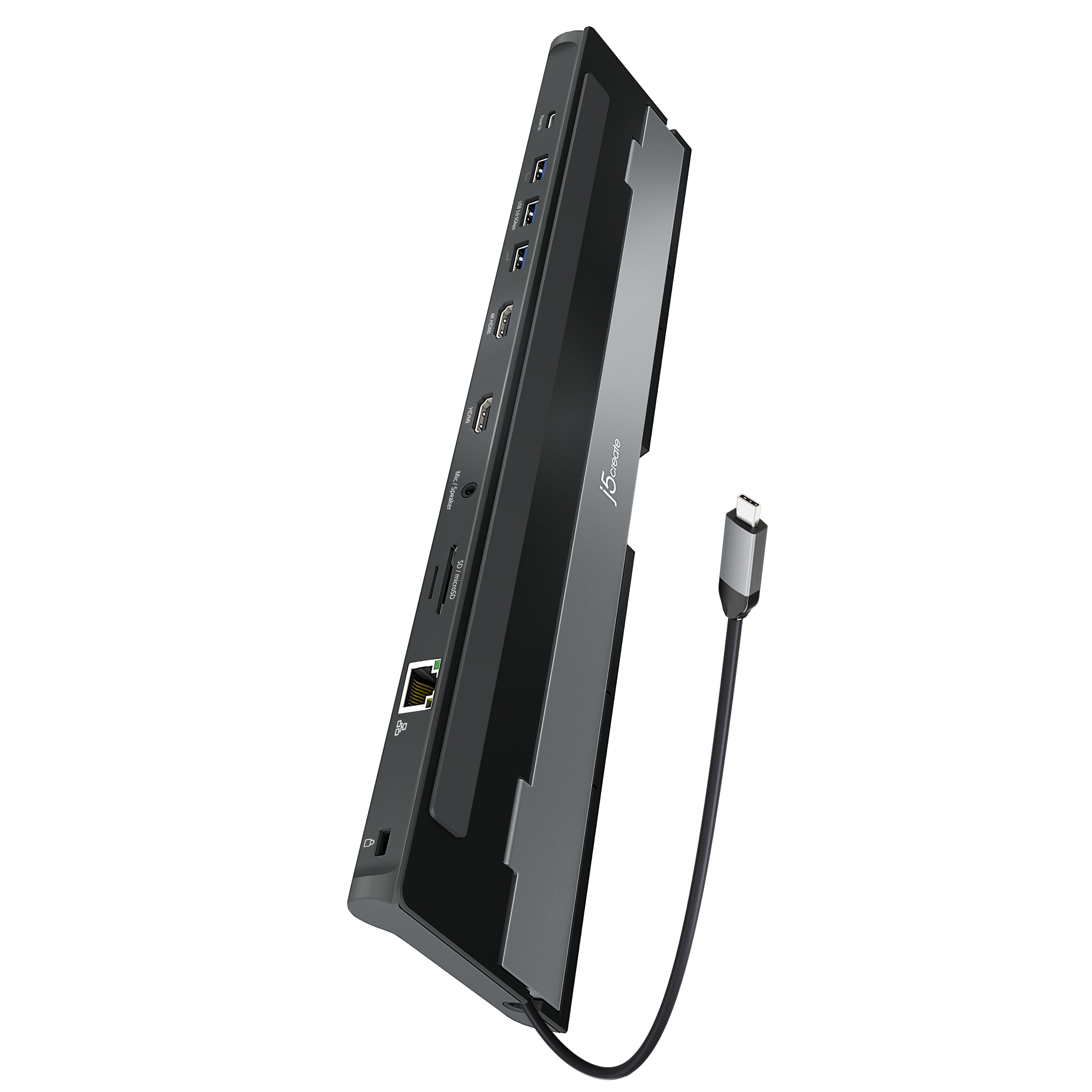 j5create JCD542-N USB-C Dual HDMI Docking Station with 4 USB Ports, Grey &amp; Black - Image 2