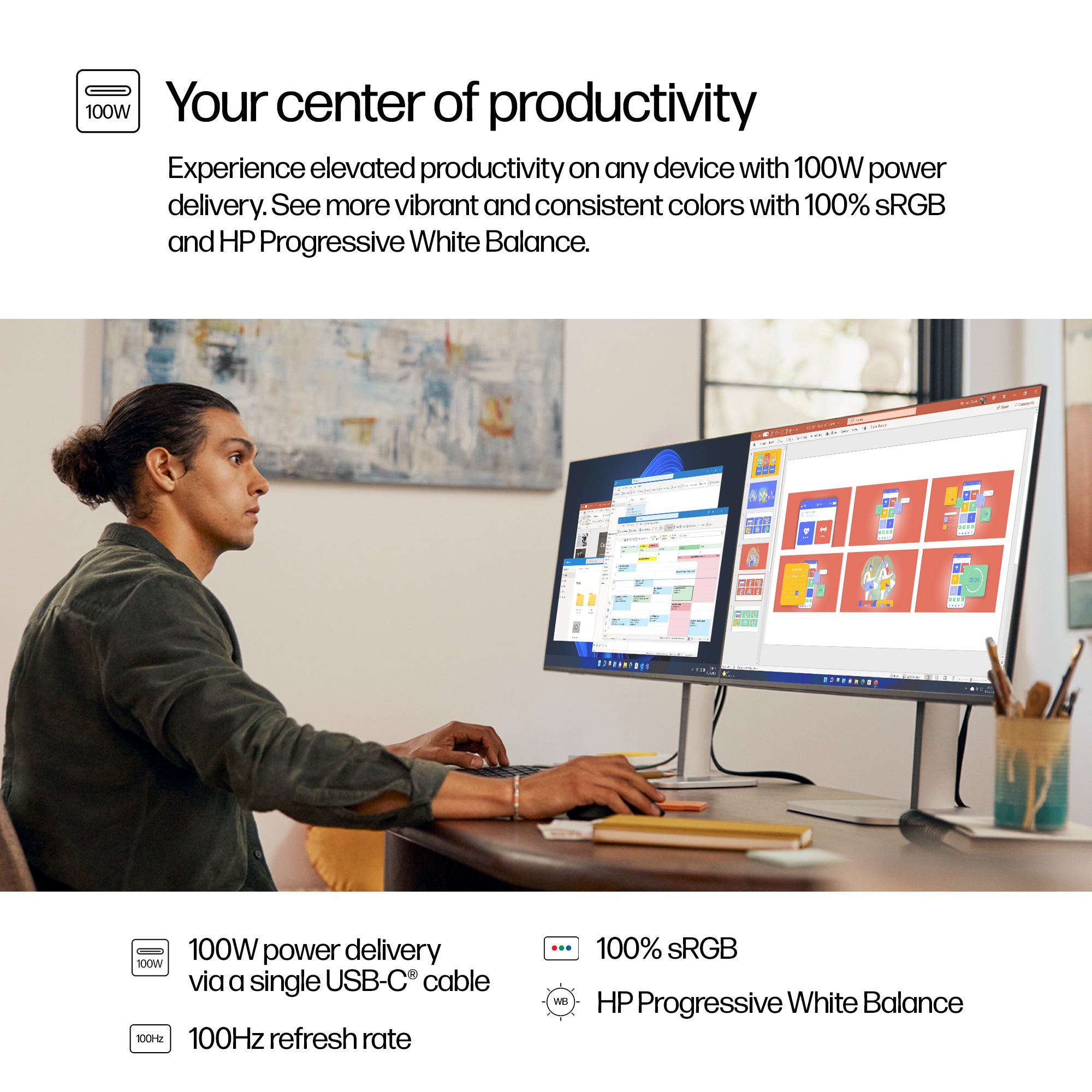 HP 527pu Series 5 Pro 27" QHD Monitor IPS Panel 100Hz - Image 7