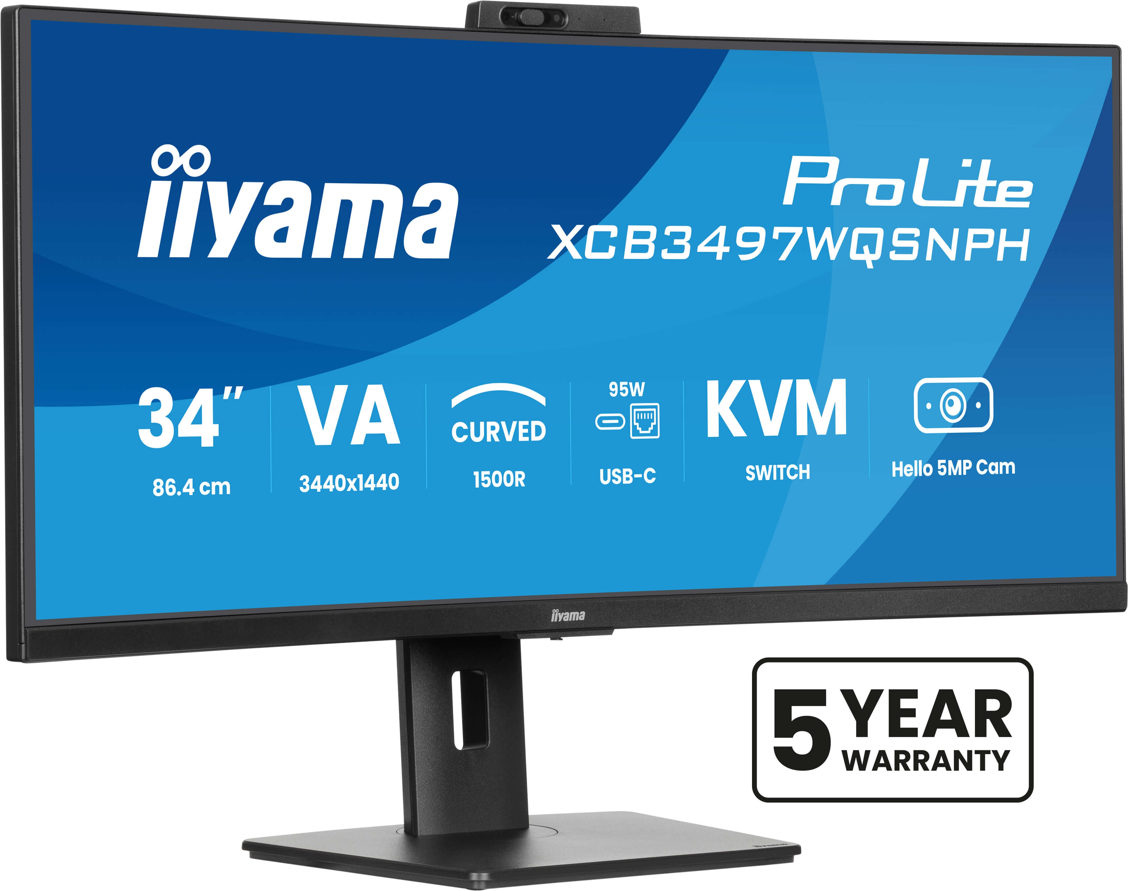 iiyama ProLite XCB3497WQSNPH-B1 34" UWQHD VA Monitor 120Hz