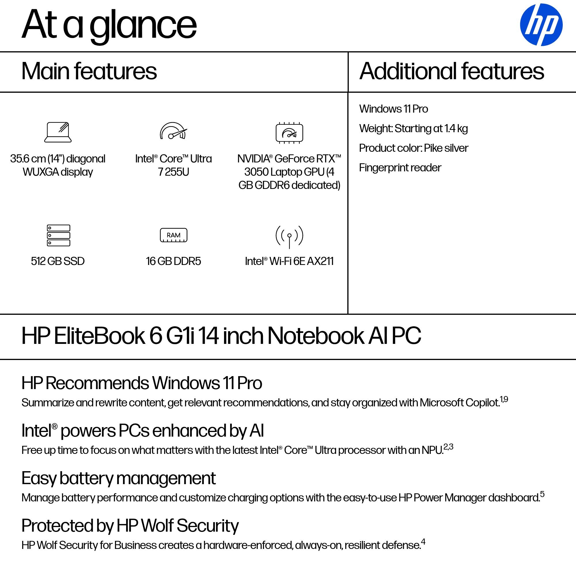 HP EliteBook 6 G1i Intel Core Ultra 7 255U 16GB RAM 512GB SSD Integrated Intel Graphics 14" WUXGA Windows 11 Pro - Image 4