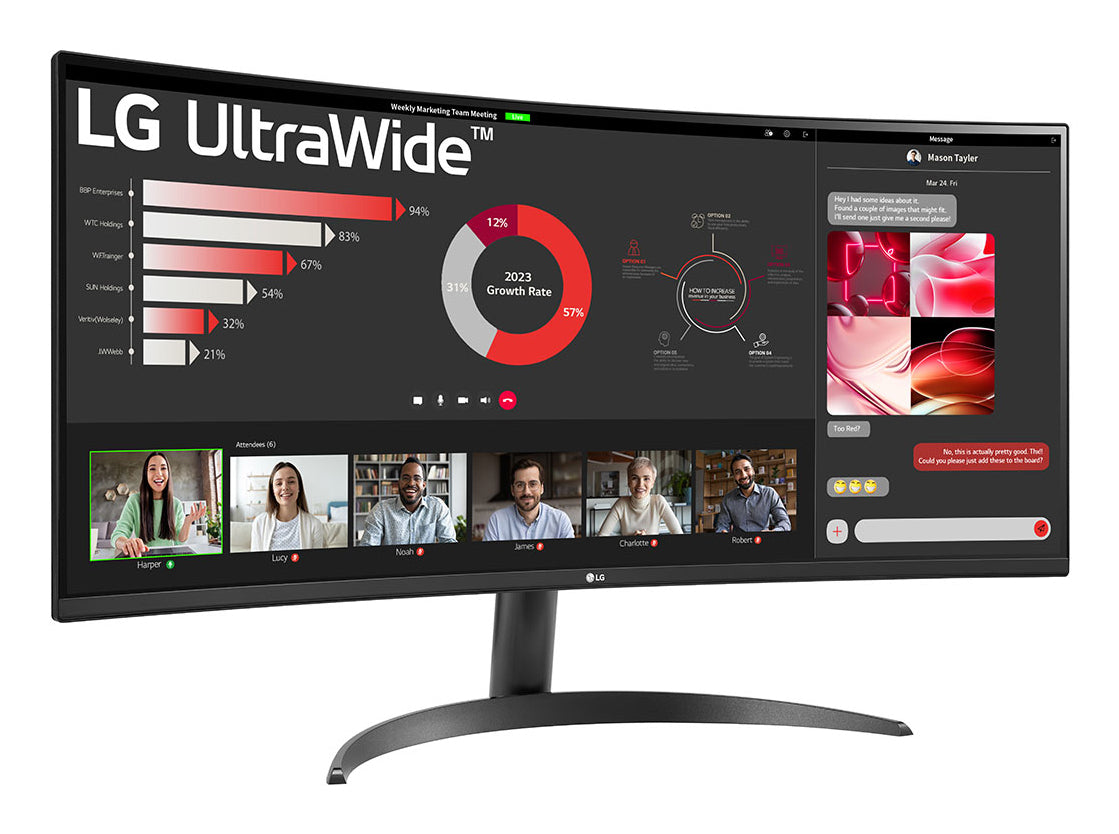 LG 34WR50QK-B 34" Wide Quad HD Monitor VA Panel 100Hz - Image 3
