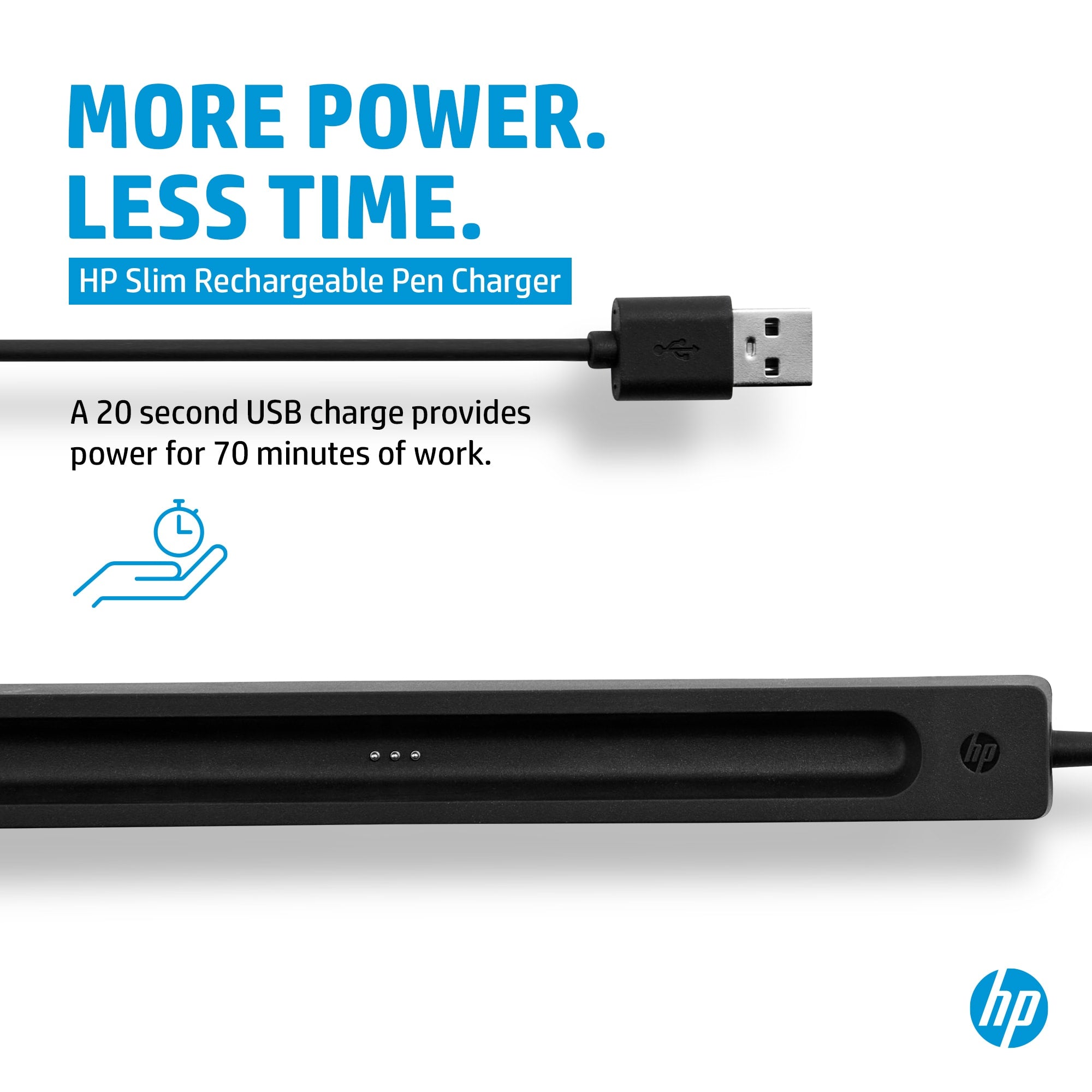 HP Slim Rechargeable USB Pen Charger - Black - Image 8