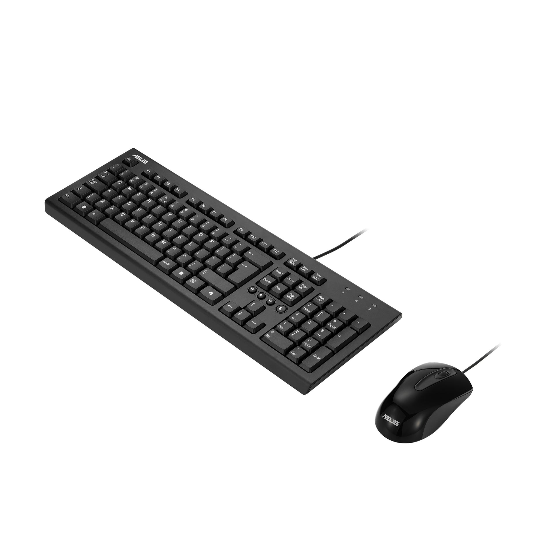 ASUS U2000 Wired Keyboard and Mouse Combo - USB, Black, Universal Compatibility