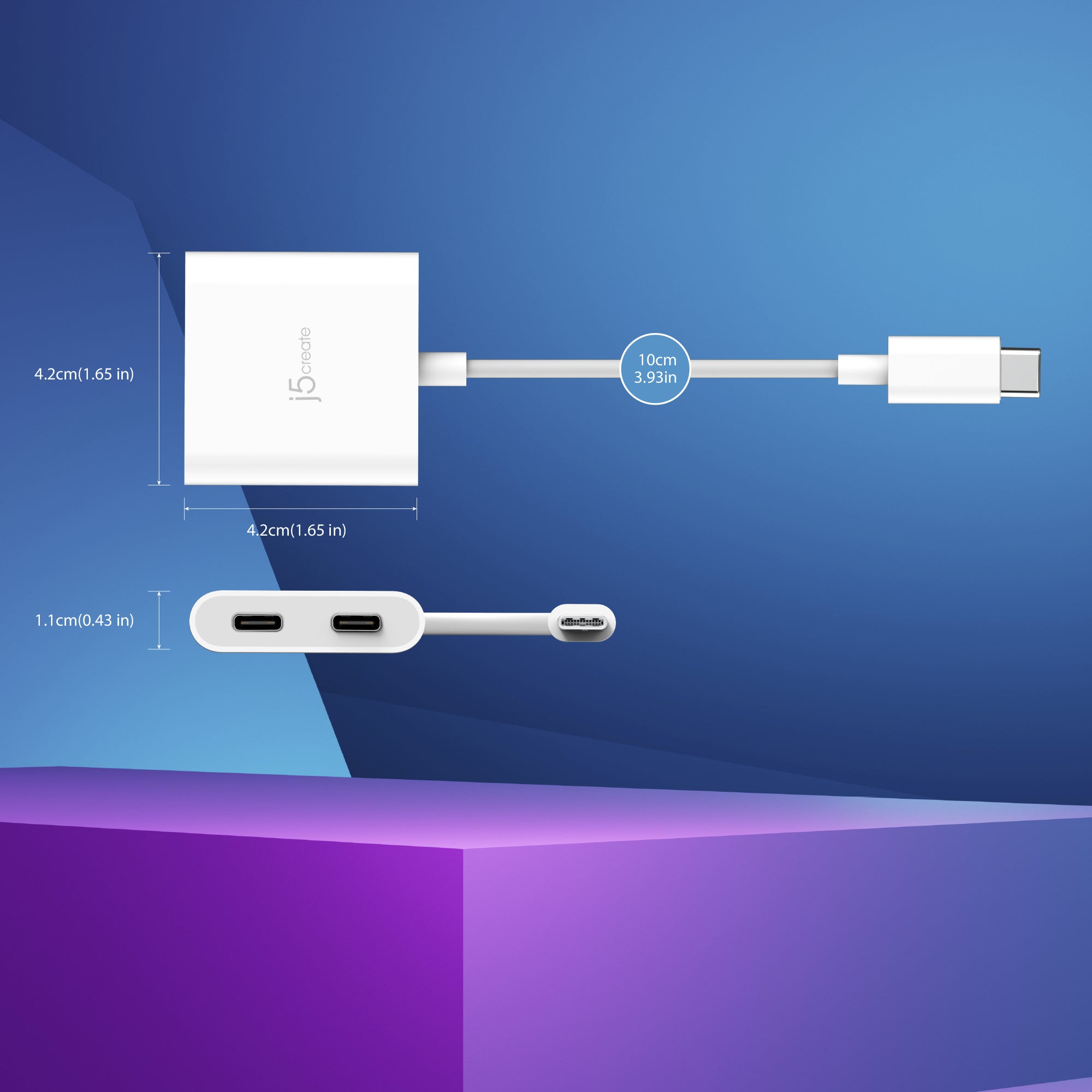 j5create USB-C to Dual USB-C Adapter with 4K Video and Power Delivery - Image 9
