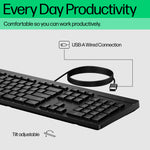 HP 125 Full-Size Wired USB Keyboard - Black - Image 3