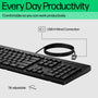 HP 125 Full-Size Wired USB Keyboard - Black - Image 3
