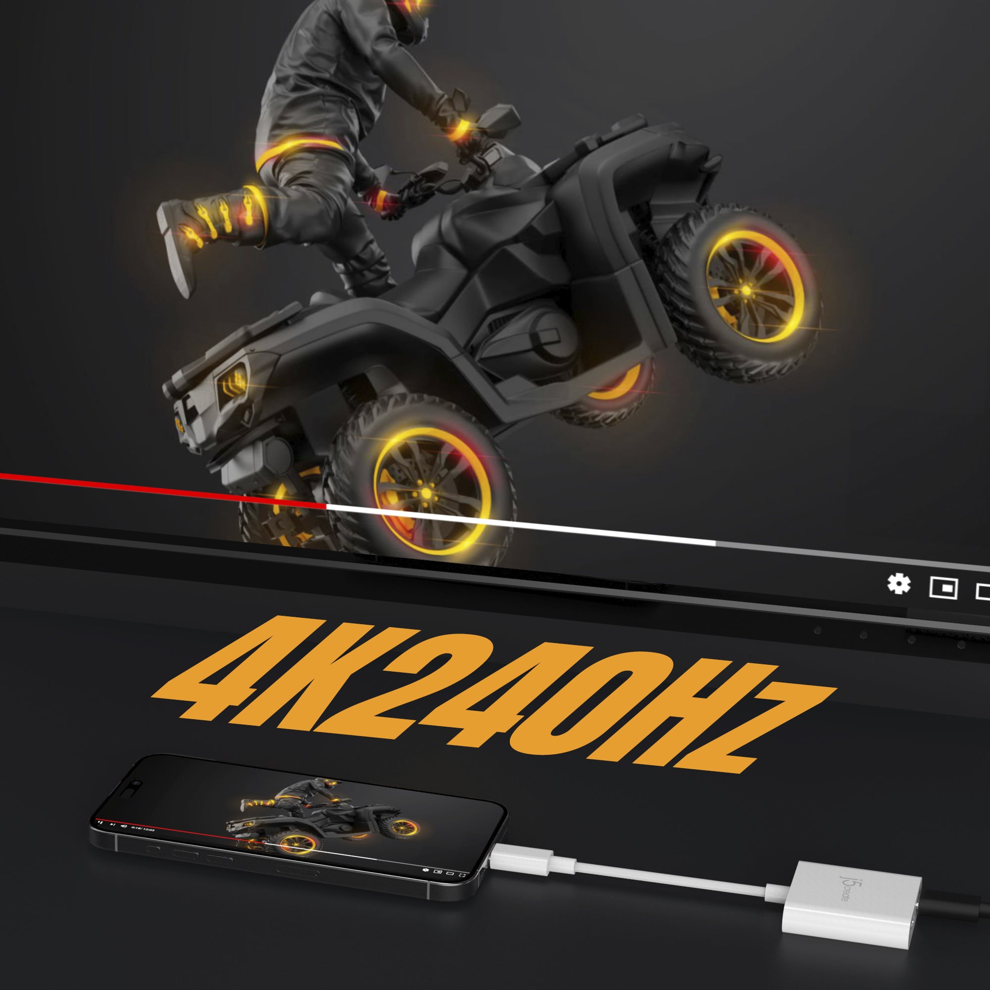 j5create USB-C to Dual USB-C Adapter with 4K Video and Power Delivery - Image 5