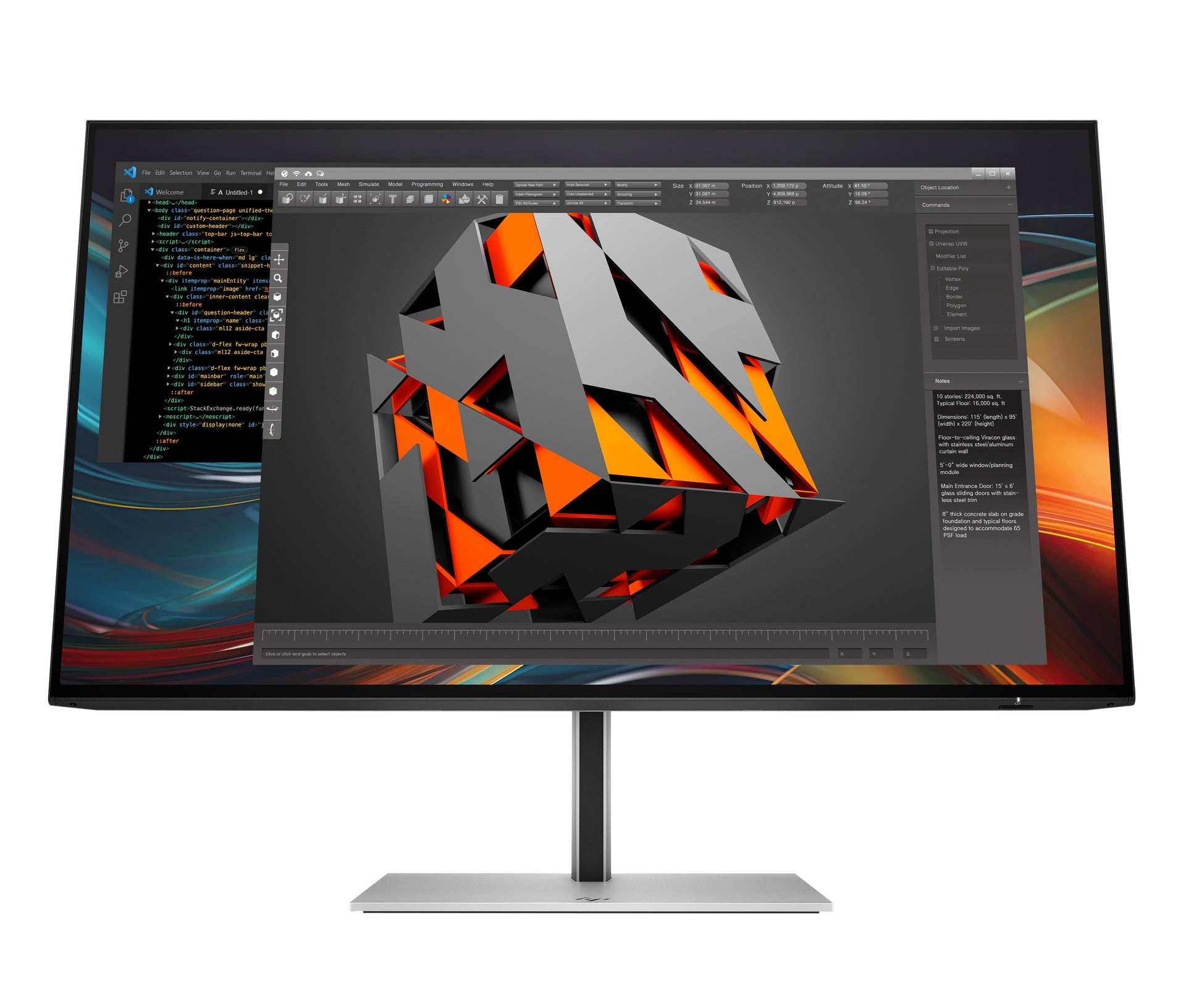 HP 724pf Series 7 Pro 23.8" Full HD Monitor IPS Panel 100Hz - Image 2