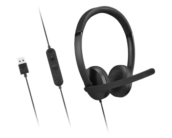 Lenovo USB-A Wired Headset Gen 2 - Black, Noise-Cancelling, Inline Controls - Image 5