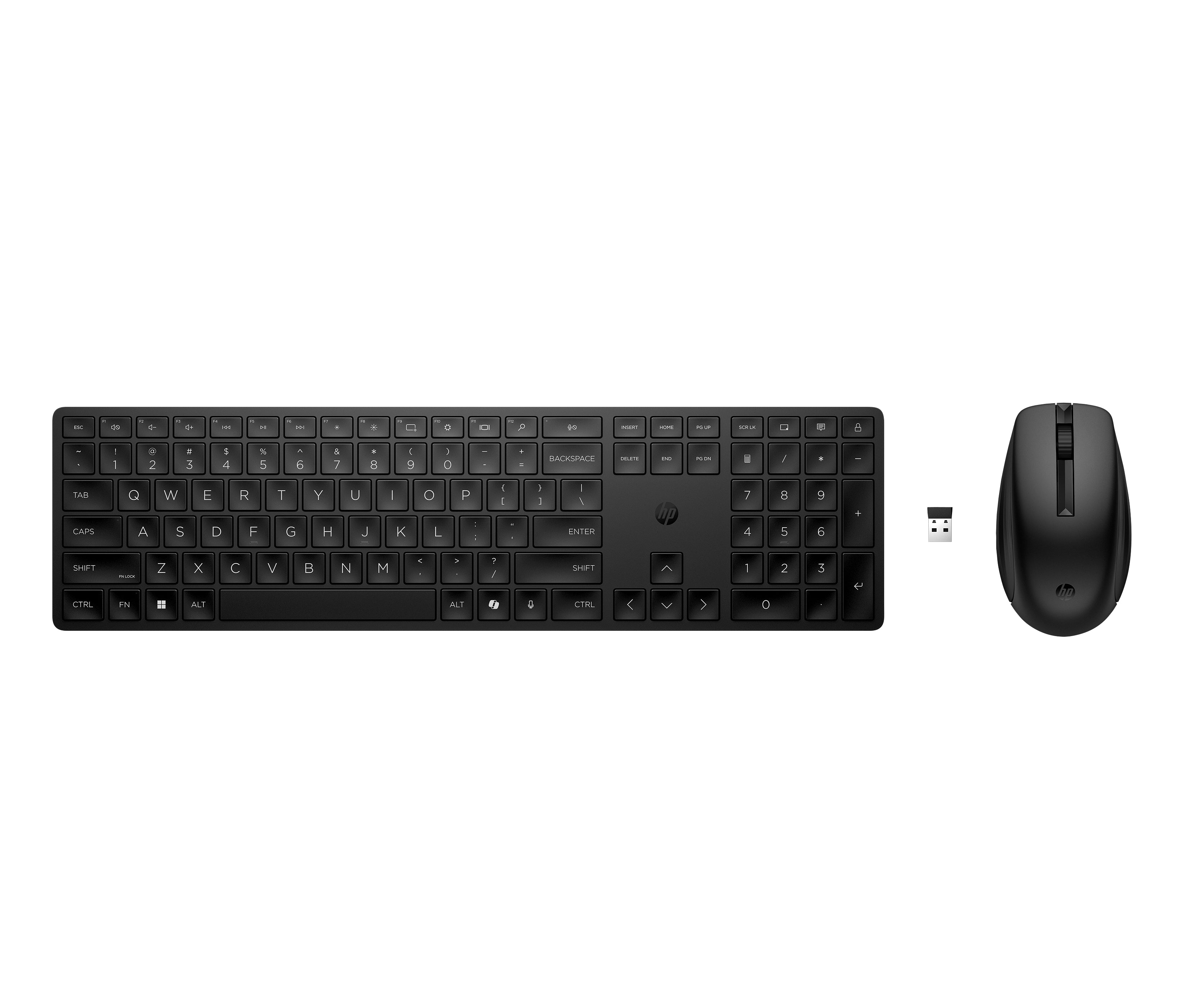 HP 655 Wireless Keyboard and Mouse Combo, Full Size, 4000 DPI, RF Wireless, Black - Image 2