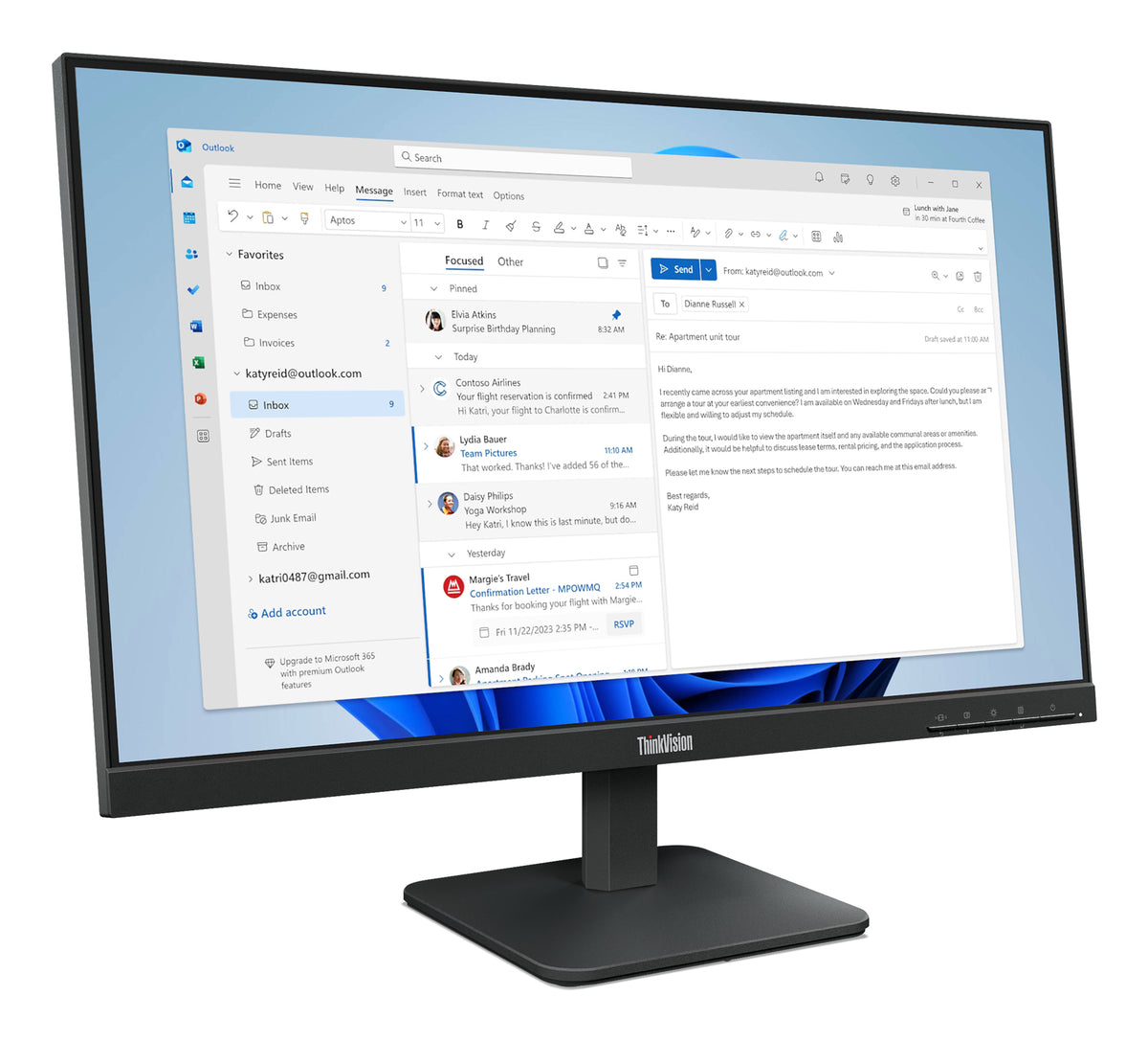 Lenovo ThinkVision S24-4e 23.8" Full HD Monitor IPS Panel 100Hz - Image 3