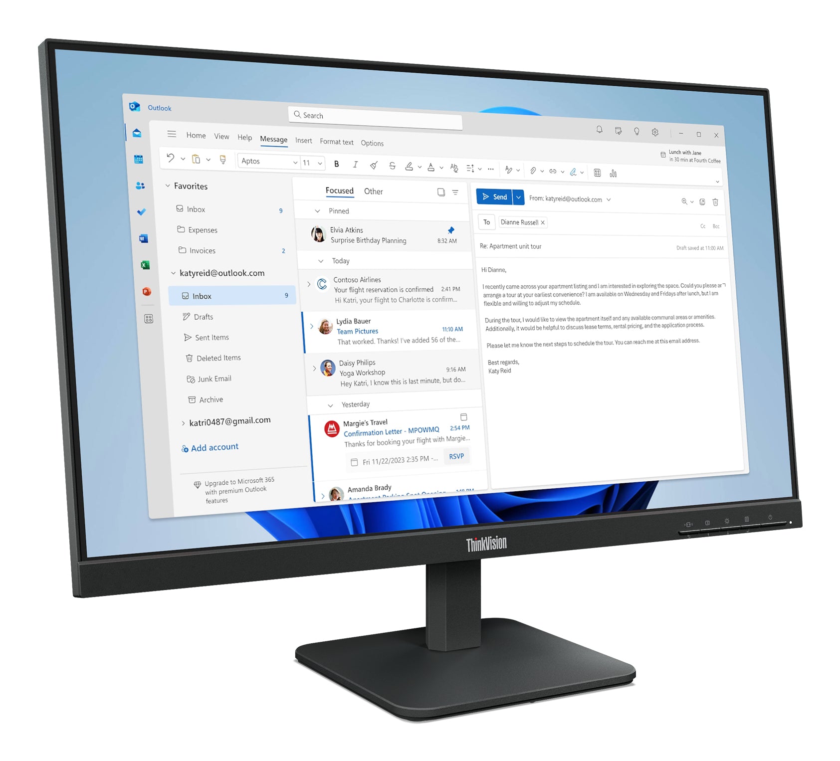 Lenovo ThinkVision S24-4e 23.8" Full HD Monitor IPS Panel 100Hz - Image 3