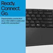 HP 485 Comfort Wired Keyboard with Quiet Keycaps and Wrist Rest - Image 6