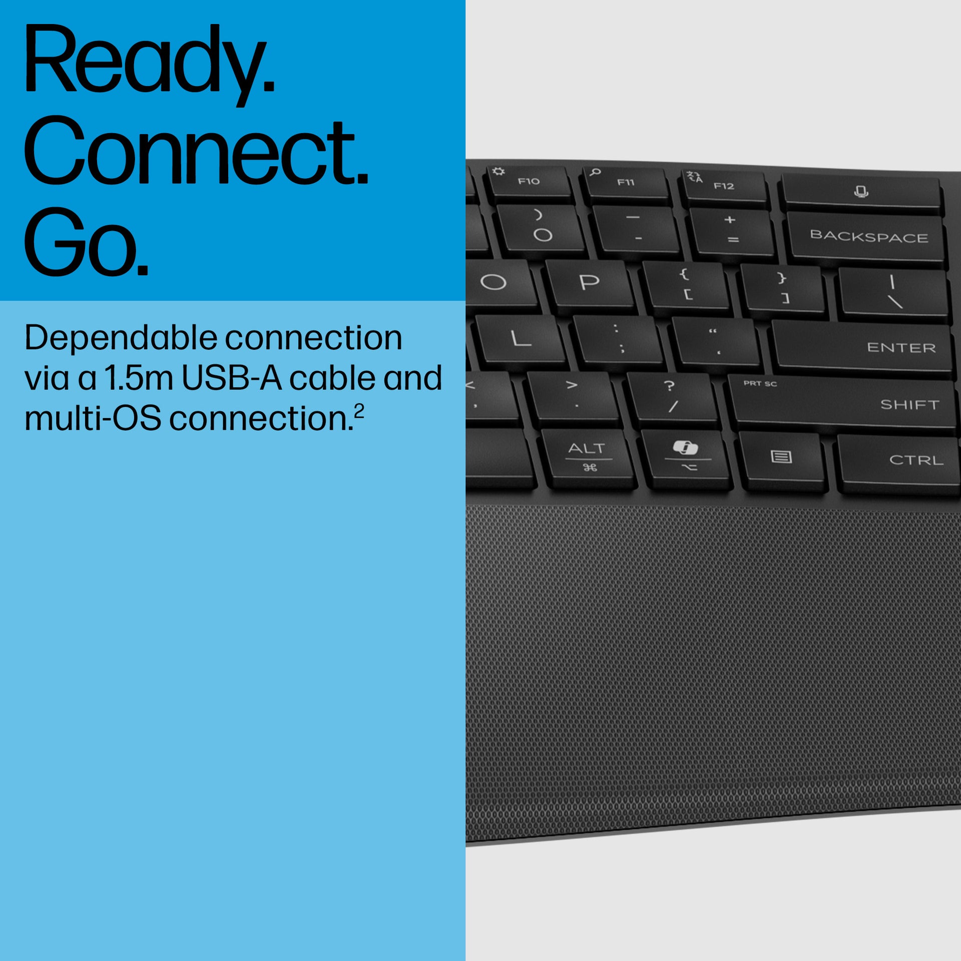 HP 485 Comfort Wired Keyboard with Quiet Keycaps and Wrist Rest - Image 6