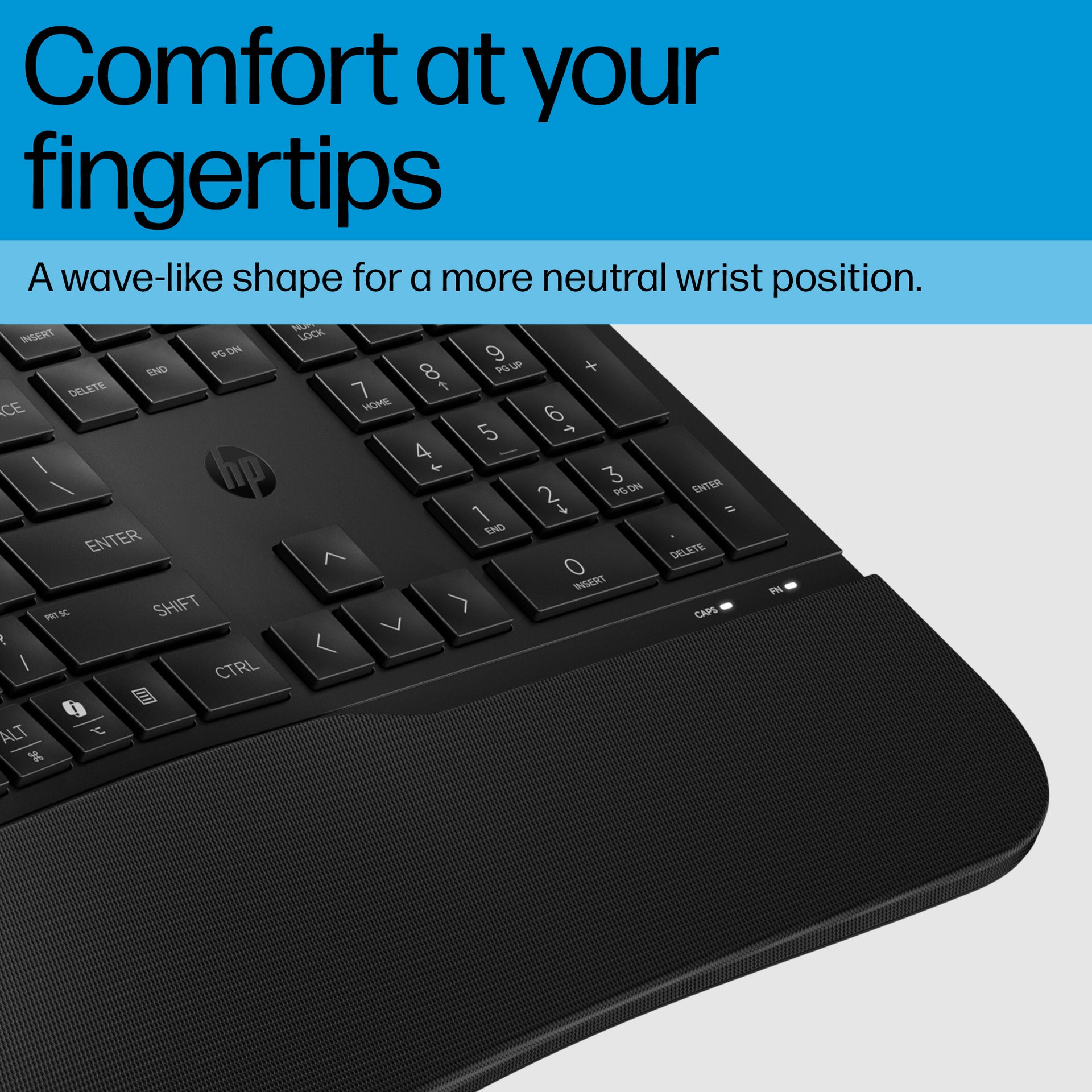 HP 485 Comfort Wired Keyboard with Quiet Keycaps and Wrist Rest - Image 5