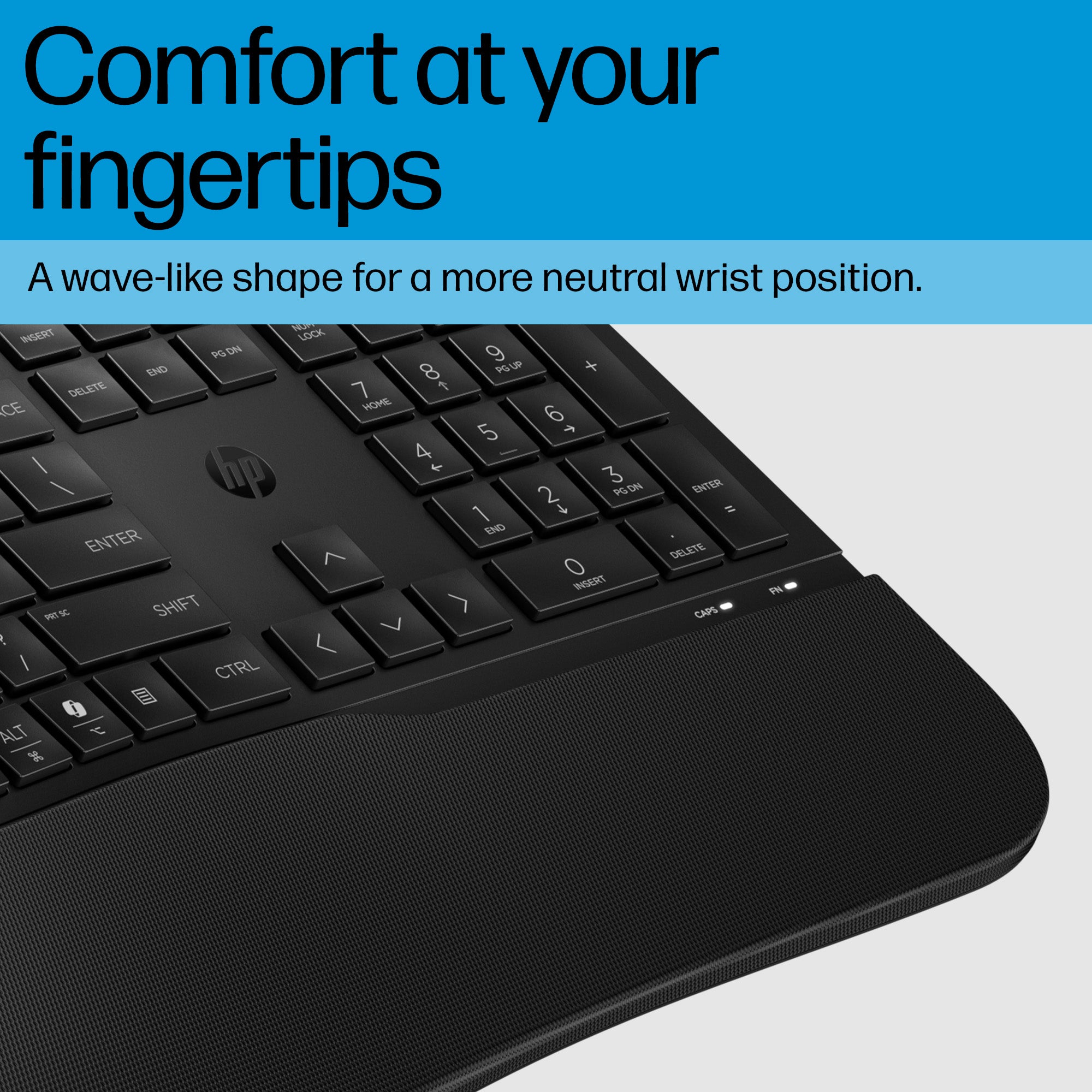 HP 485 Comfort Wired Keyboard with Quiet Keycaps and Wrist Rest - Image 5