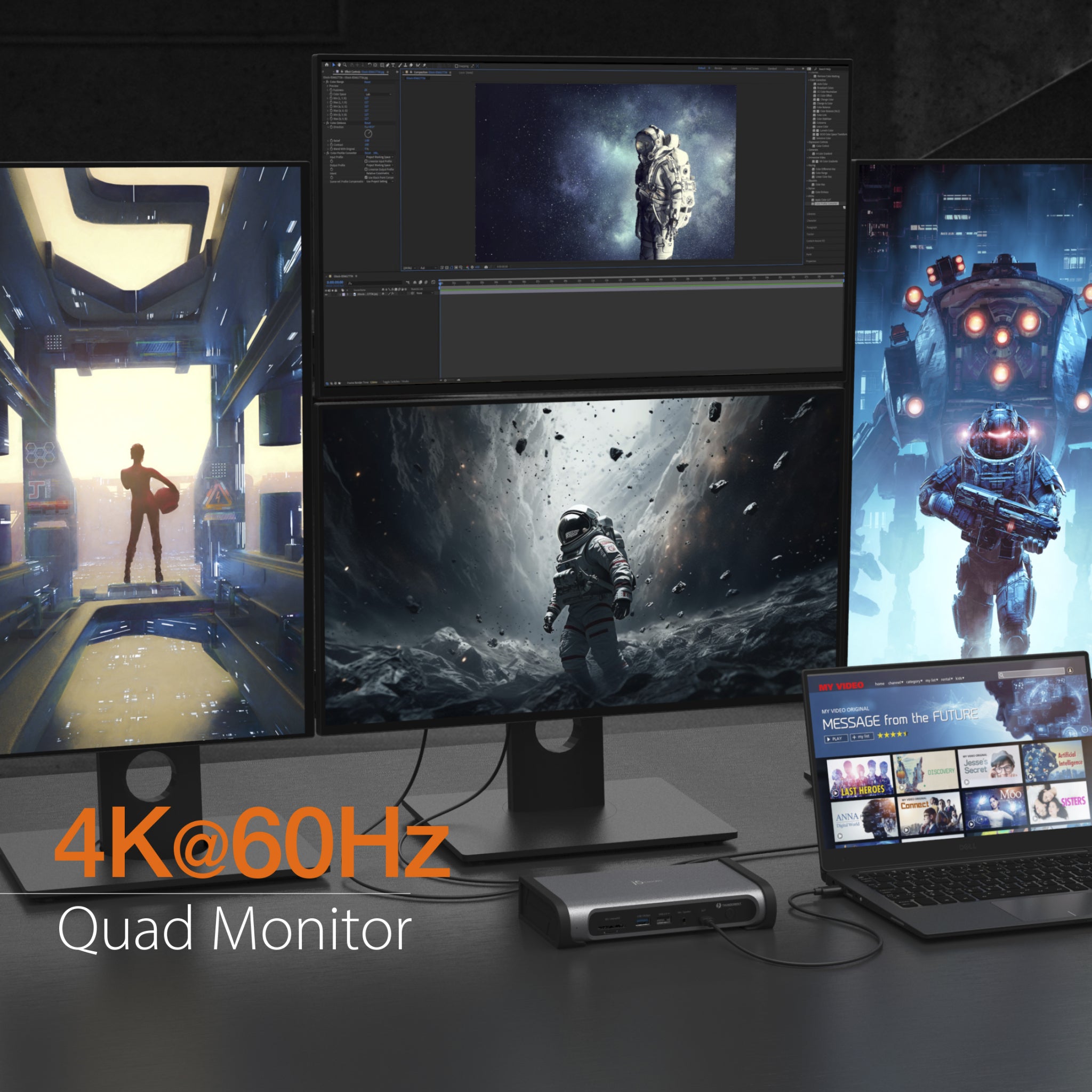 j5create Thunderbolt 4 Quad Display Docking Station, Black - Image 4