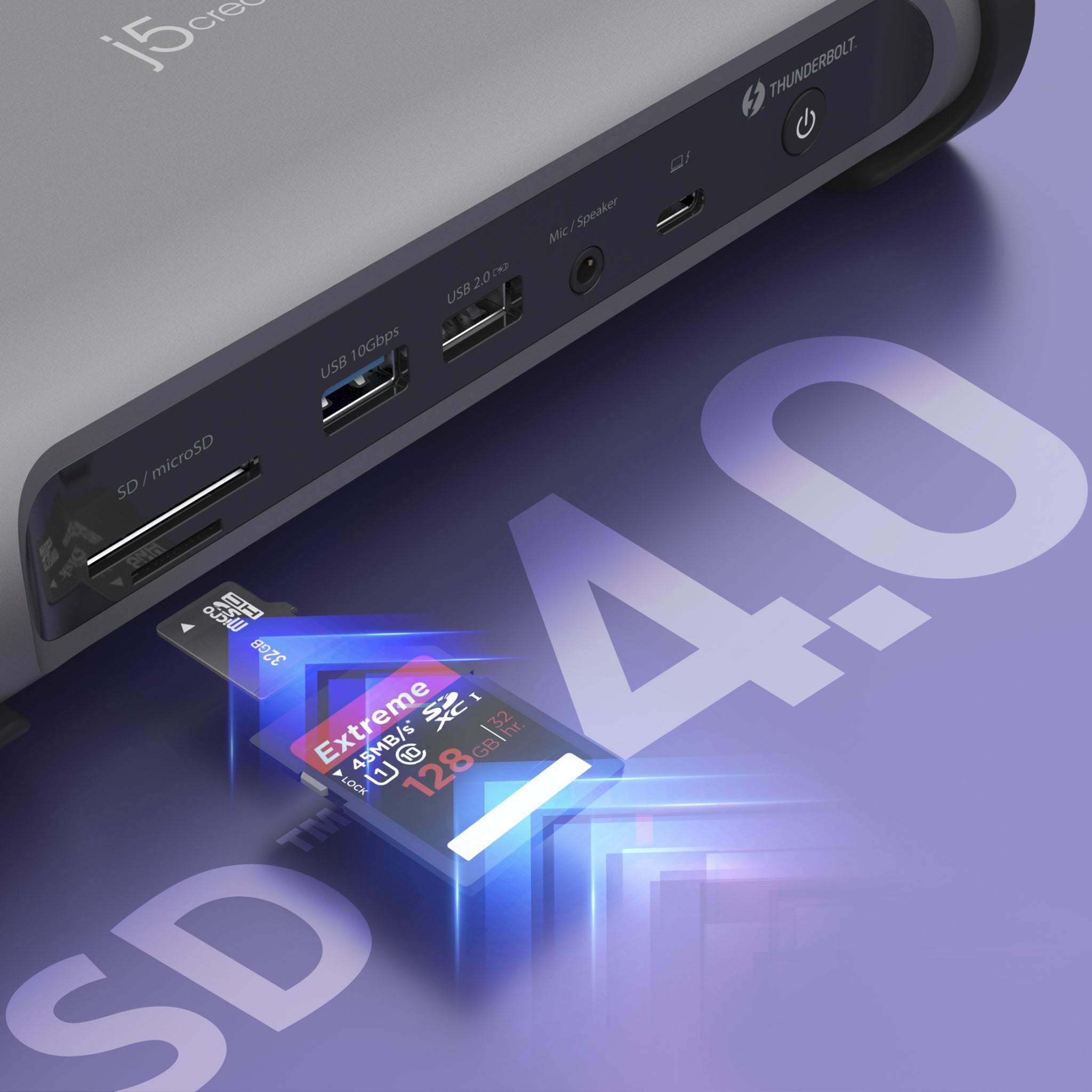 j5create Thunderbolt 4 Quad Display Docking Station, Black - Image 9