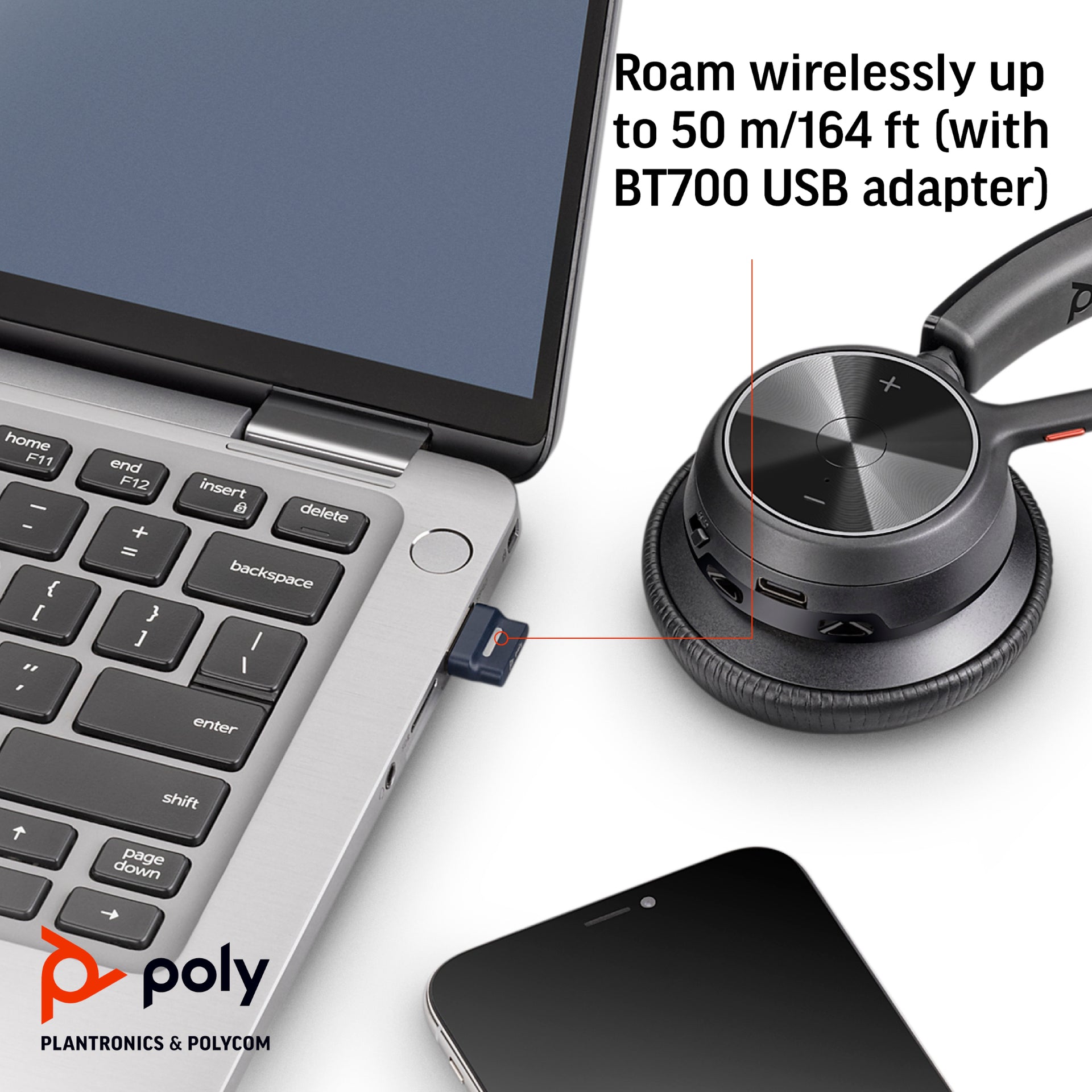 HP Poly Voyager 4320 USB-A Headset with BT700 Dongle - Microsoft Teams Certified - Image 7