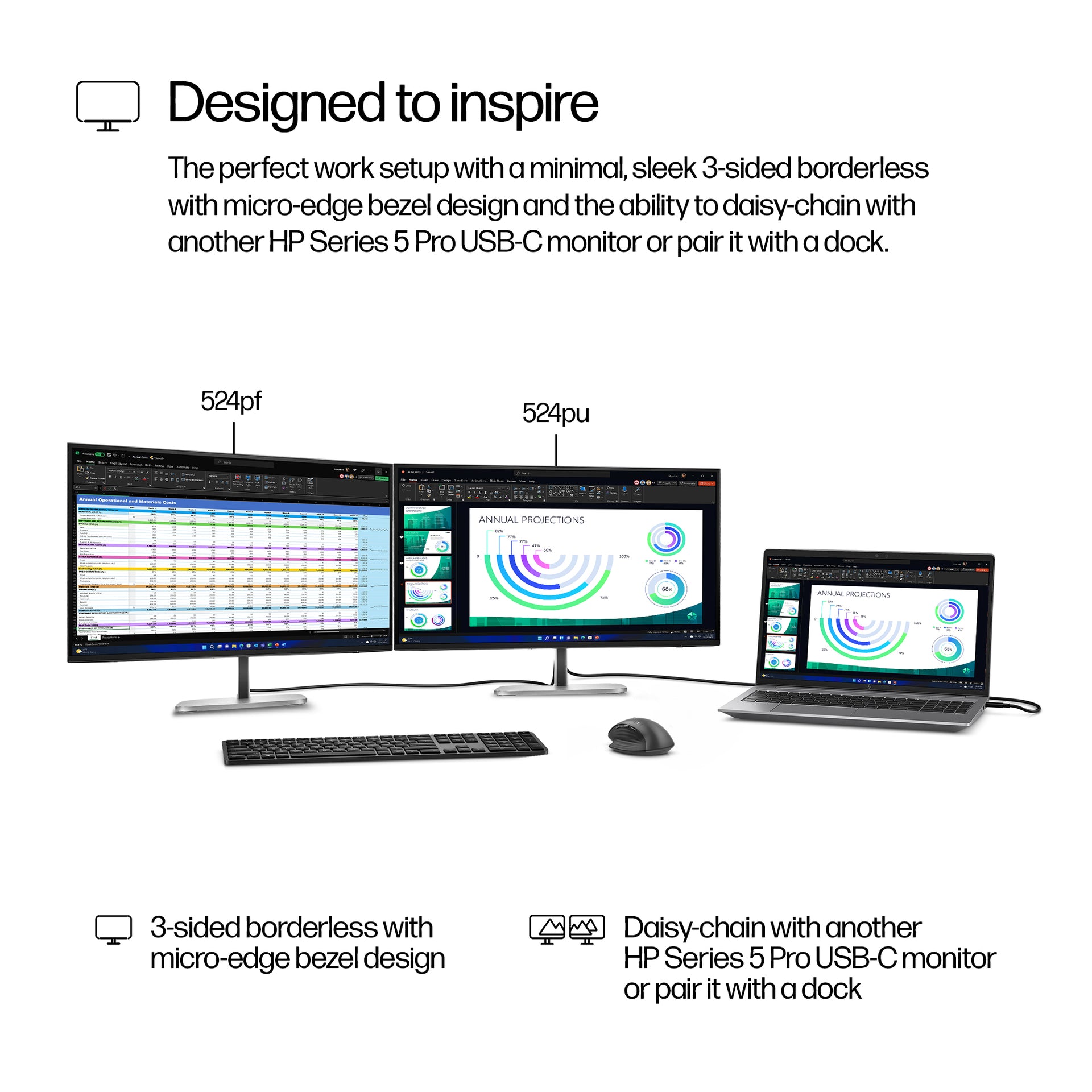 HP 524pf Series 5 Pro 23.8" Full HD Monitor IPS Panel 100Hz - Image 9