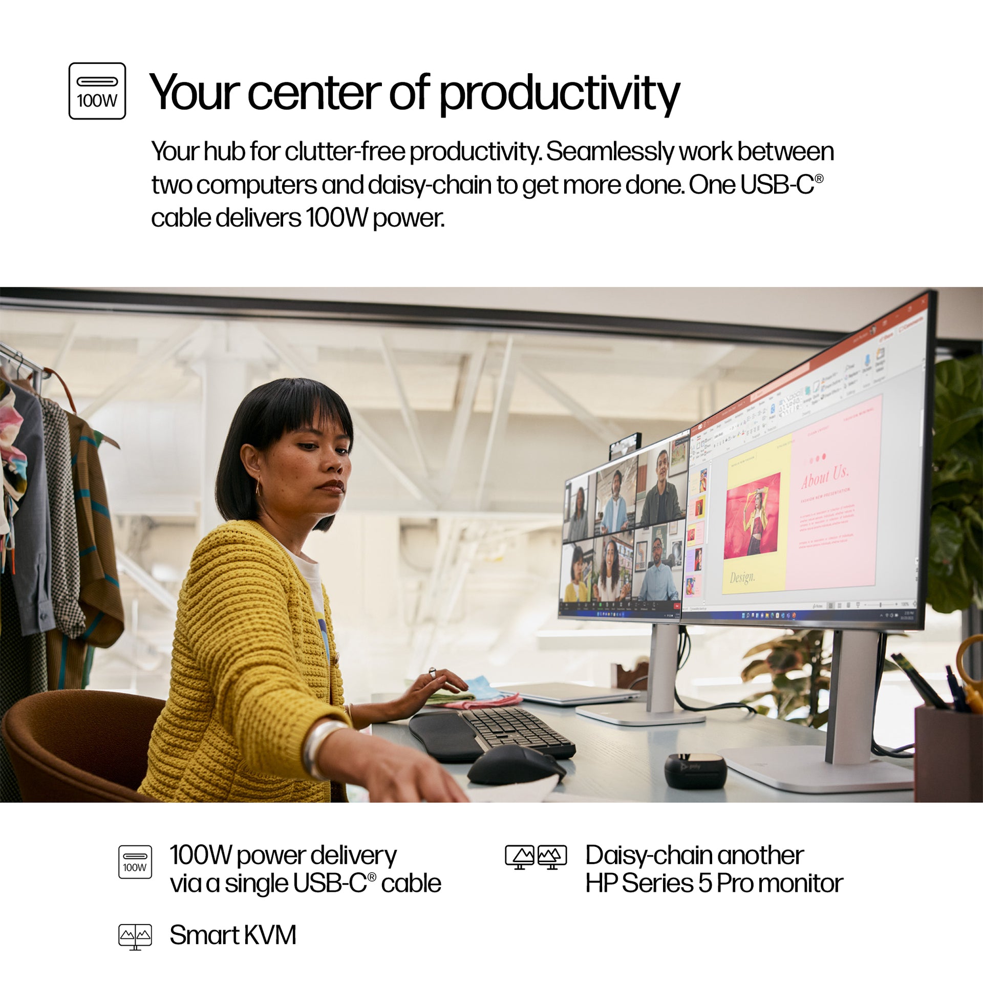 HP 524pm Series 5 Pro 23.8" Full HD Monitor IPS Panel 100Hz - Image 8