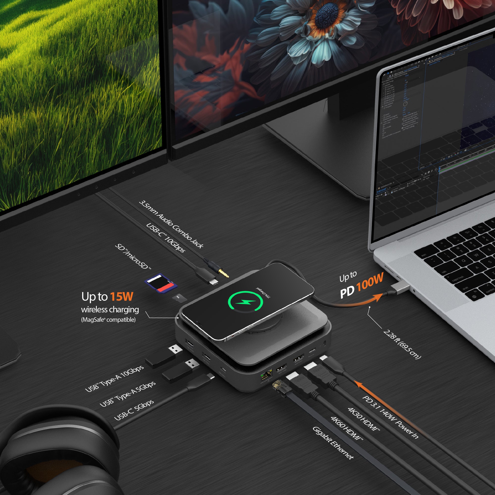 j5create JCD3199 USB-C Dock Dual 4K HDMI in Space Grey - Image 7