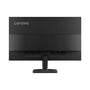 The back view of a black Lenovo computer monitor with its stand, shown against a plain white background.
