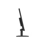 A black computer monitor shown from a side profile view on a solid white background.