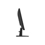 A side profile view of a black computer monitor with a stand, shown against a solid white background.