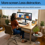 HP P34hc G4 34" WQHD Curved Monitor with USB-C - Image 6