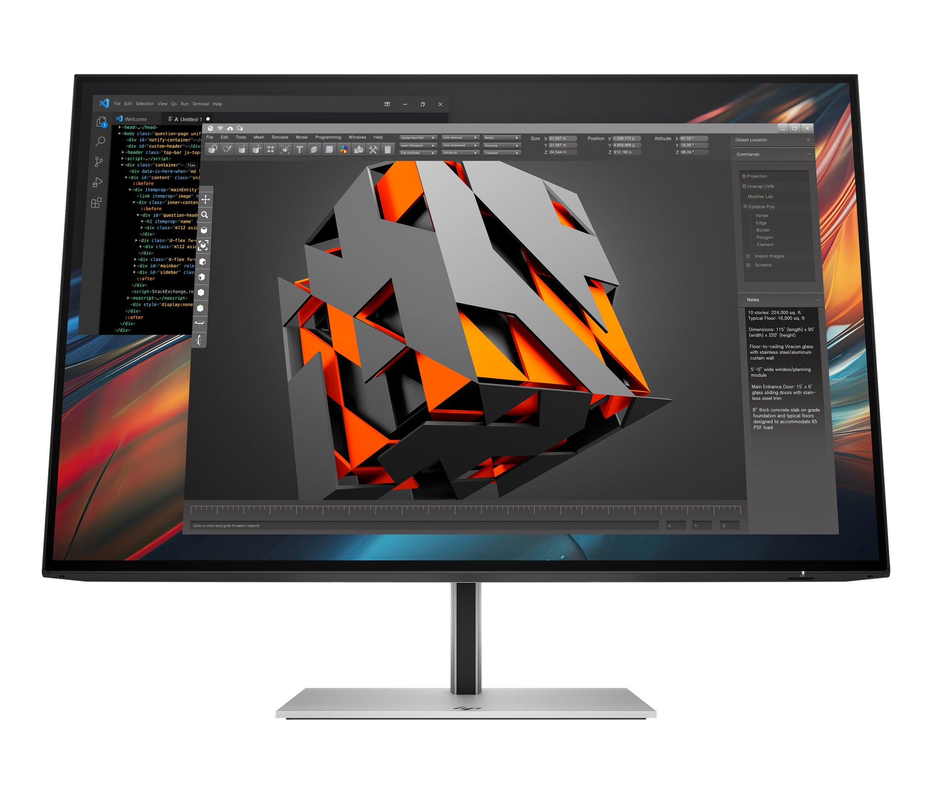 HP 724pu Series 7 Pro 24" WUXGA Monitor IPS Panel 100Hz