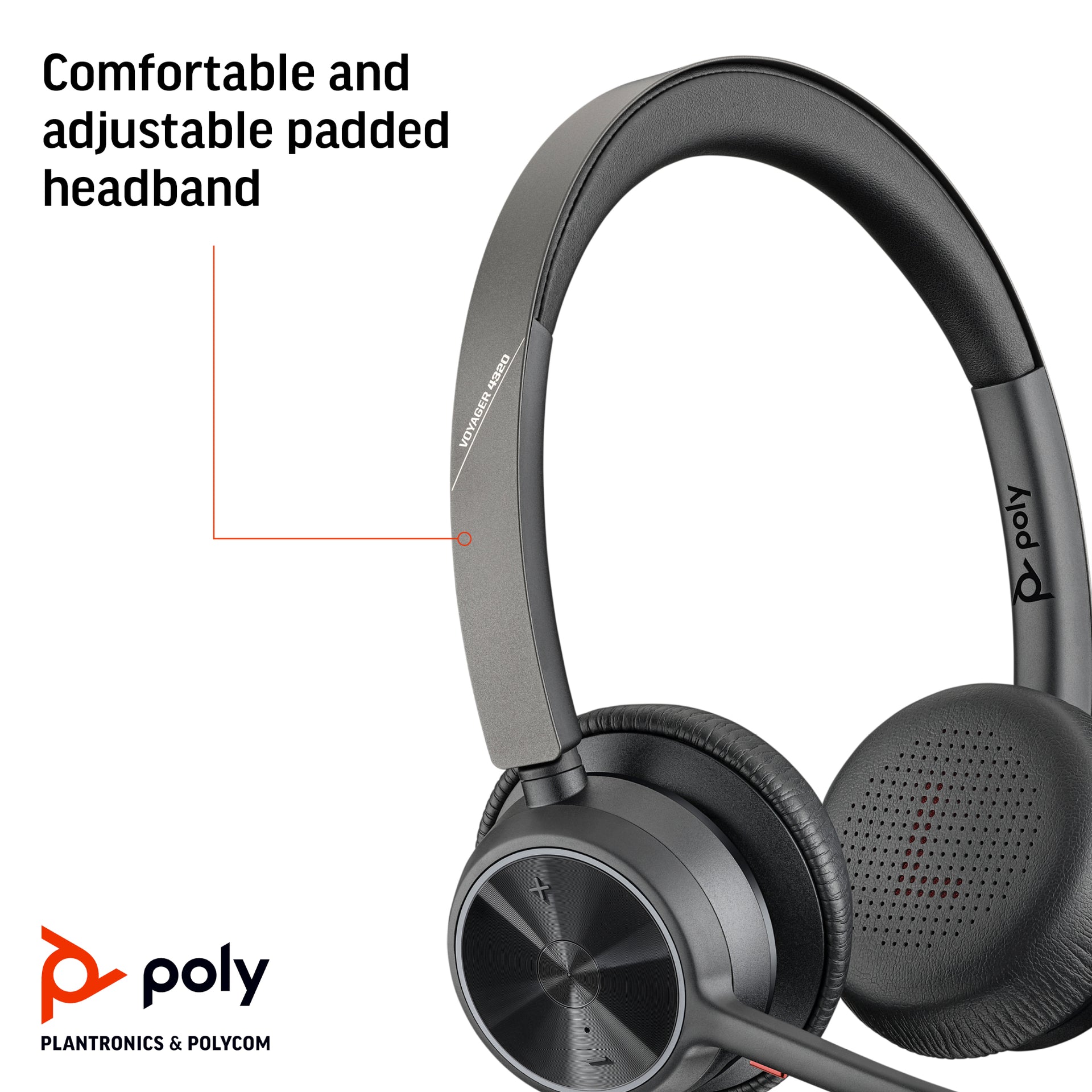 HP Poly Voyager 4320 USB-A Headset with BT700 Dongle - Microsoft Teams Certified - Image 5