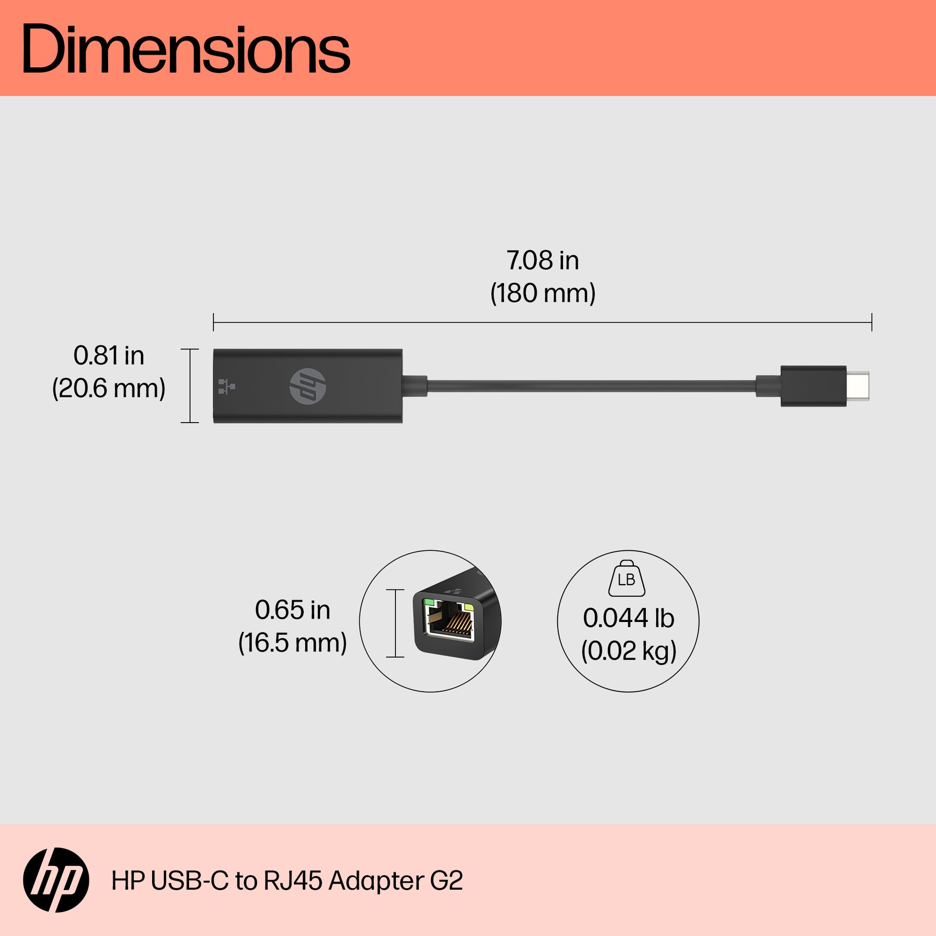 HP USB-C to RJ45 Ethernet Adapter G2 - High-Speed Gigabit Connectivity - Image 3