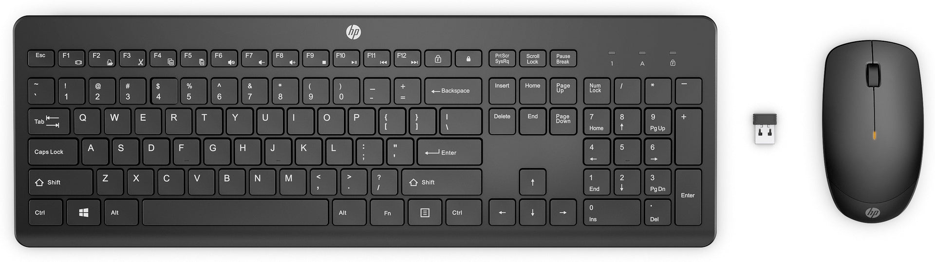 HP 235 Wireless Keyboard and Mouse Combo - Full-Size, Black