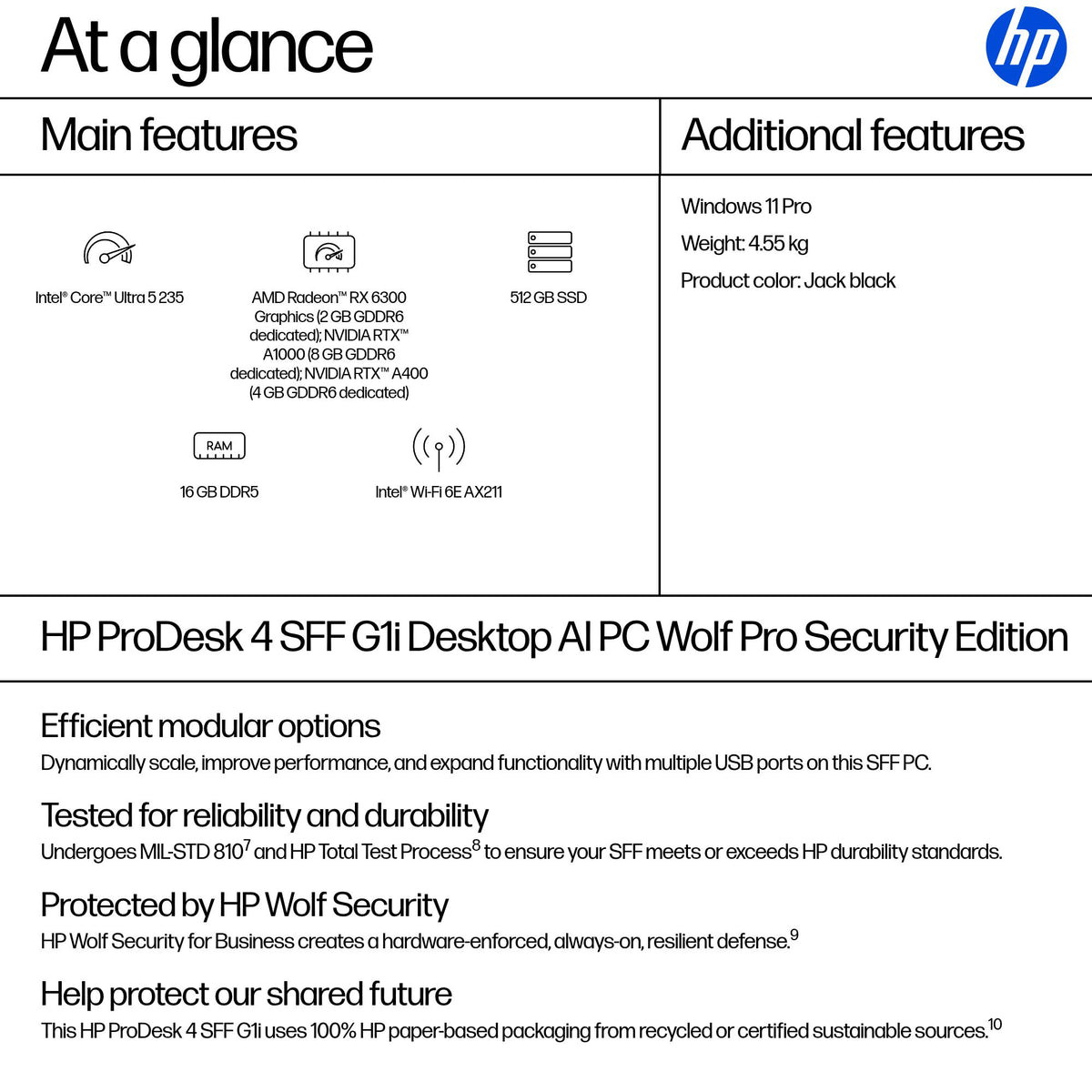 HP ProDesk 235 16GB RAM 512GB SSD Intel Graphics SFF Windows 11 Pro - Image 2