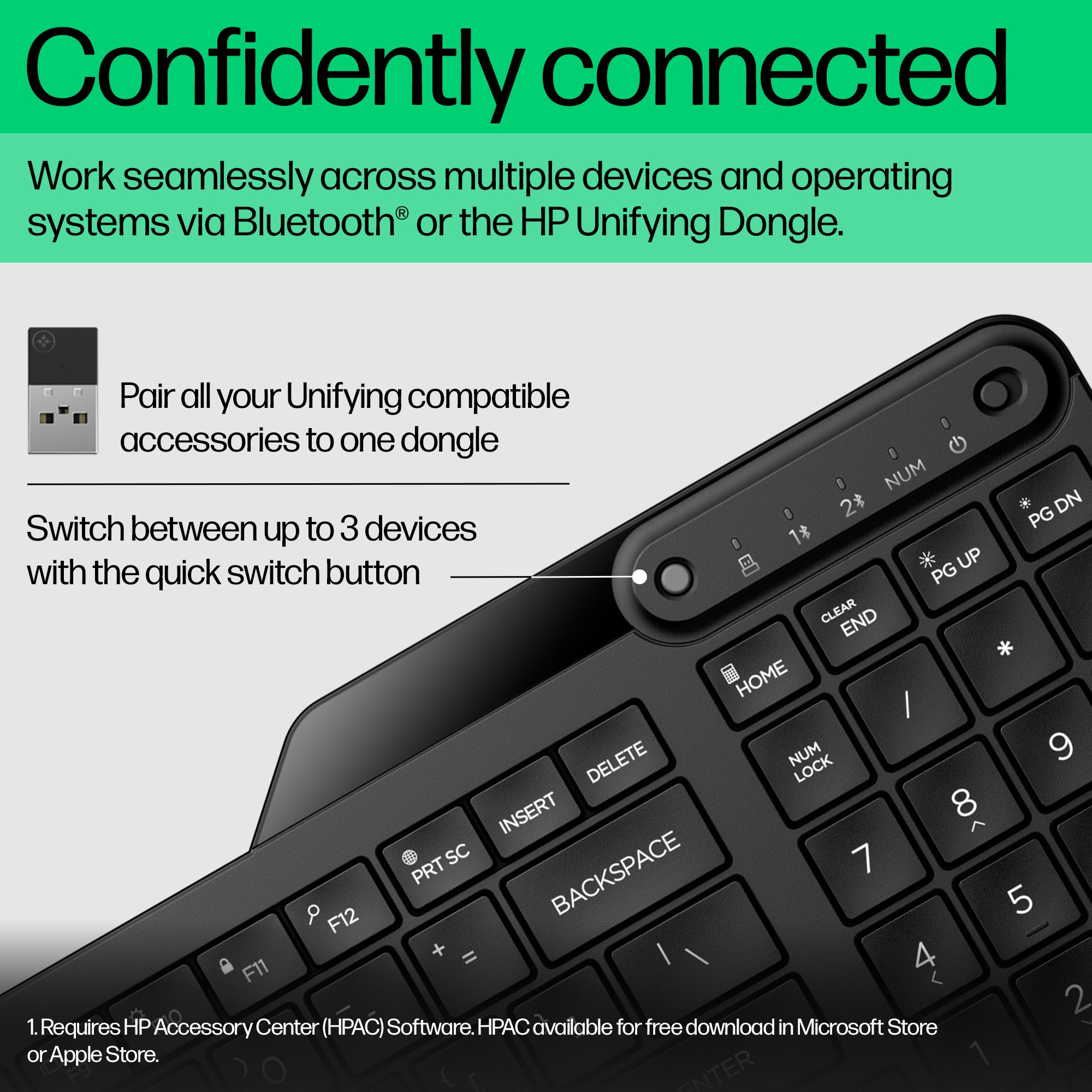 HP 475 Wireless Keyboard - Dual-Mode, Portable &amp; Spill-Resistant - Image 6