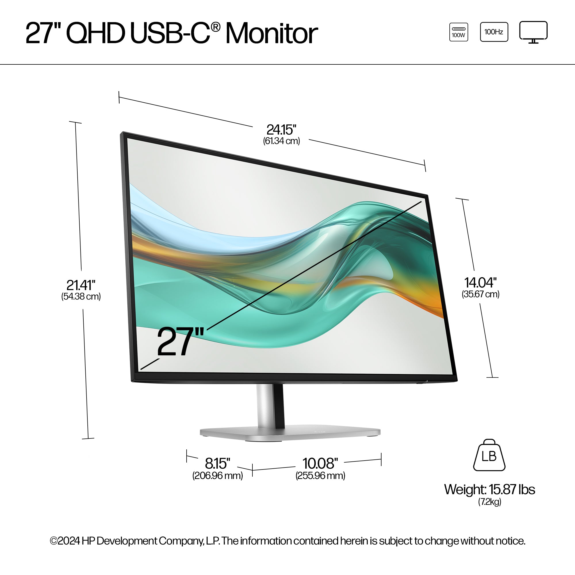 HP 527pu Series 5 Pro 27" QHD Monitor IPS Panel 100Hz - Image 4