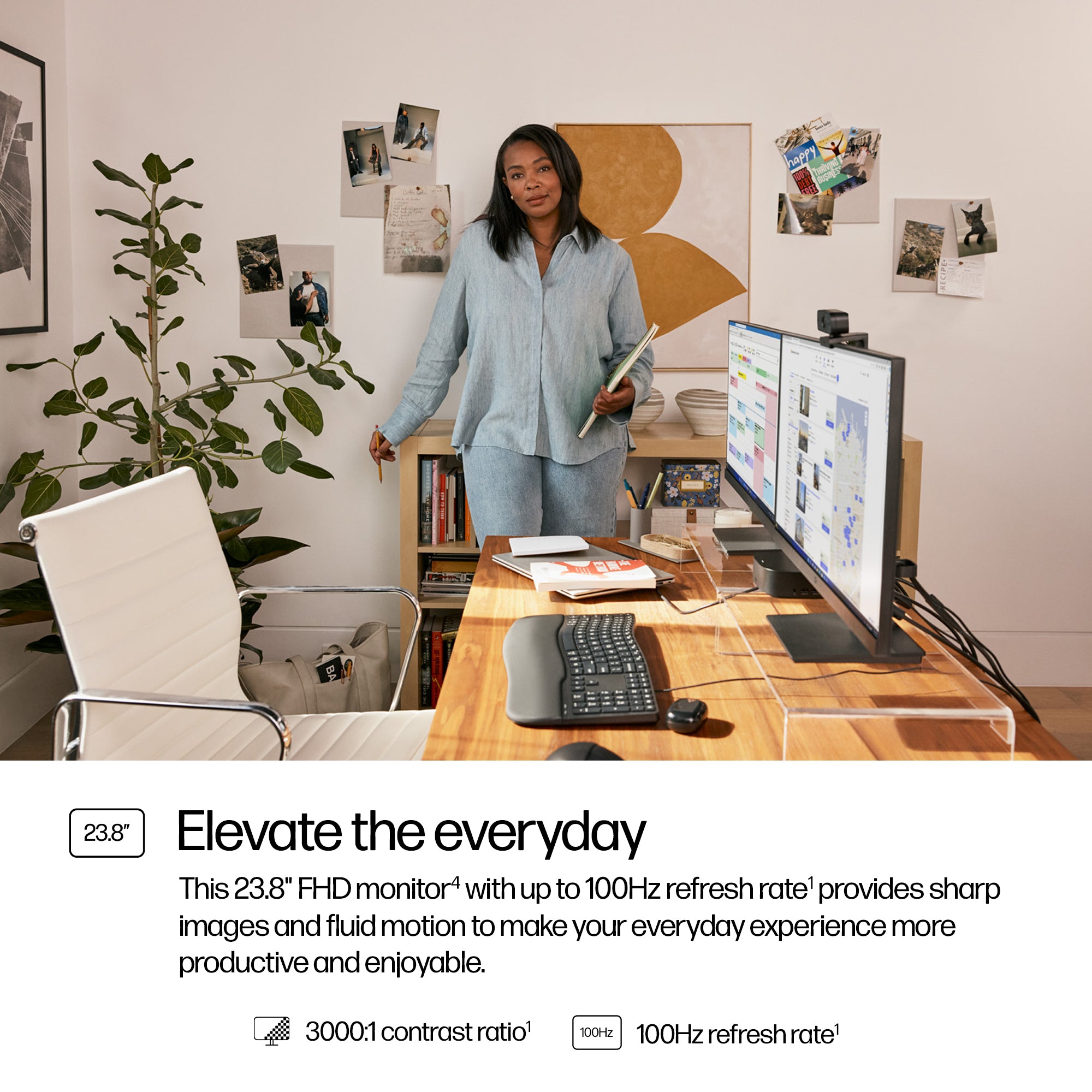 HP 324pv Series 3 Pro 23.8" Full HD Monitor VA Panel 100Hz - Image 6